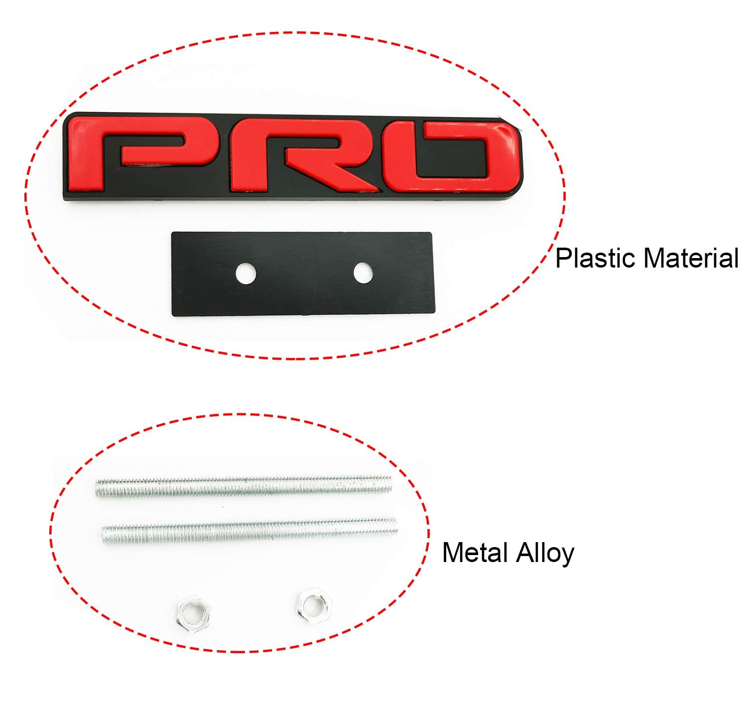 Ljtsheng For Trd Pro Front Grille Insert Emblem Badge 5 9/16 Inch,3D Grille Decoration Nameplate Decal,Fit For Tacoma Tundra 4Runner Pack Of 1 (Red)