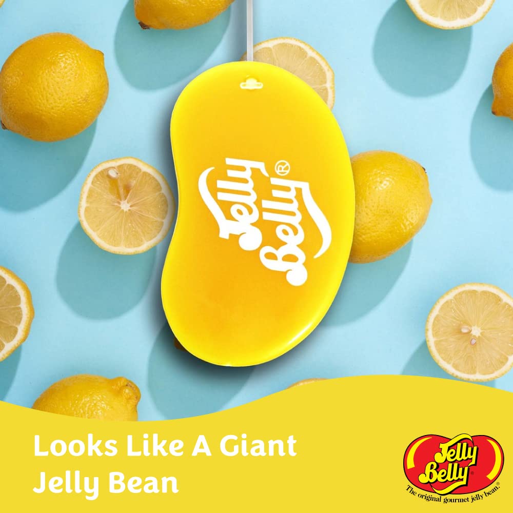 Jelly Belly Lemon Drop Car Air Freshener - 3D Hanging Freshener Lasts 30 Days, Ideal for Car, Home or Office, 1 Count
