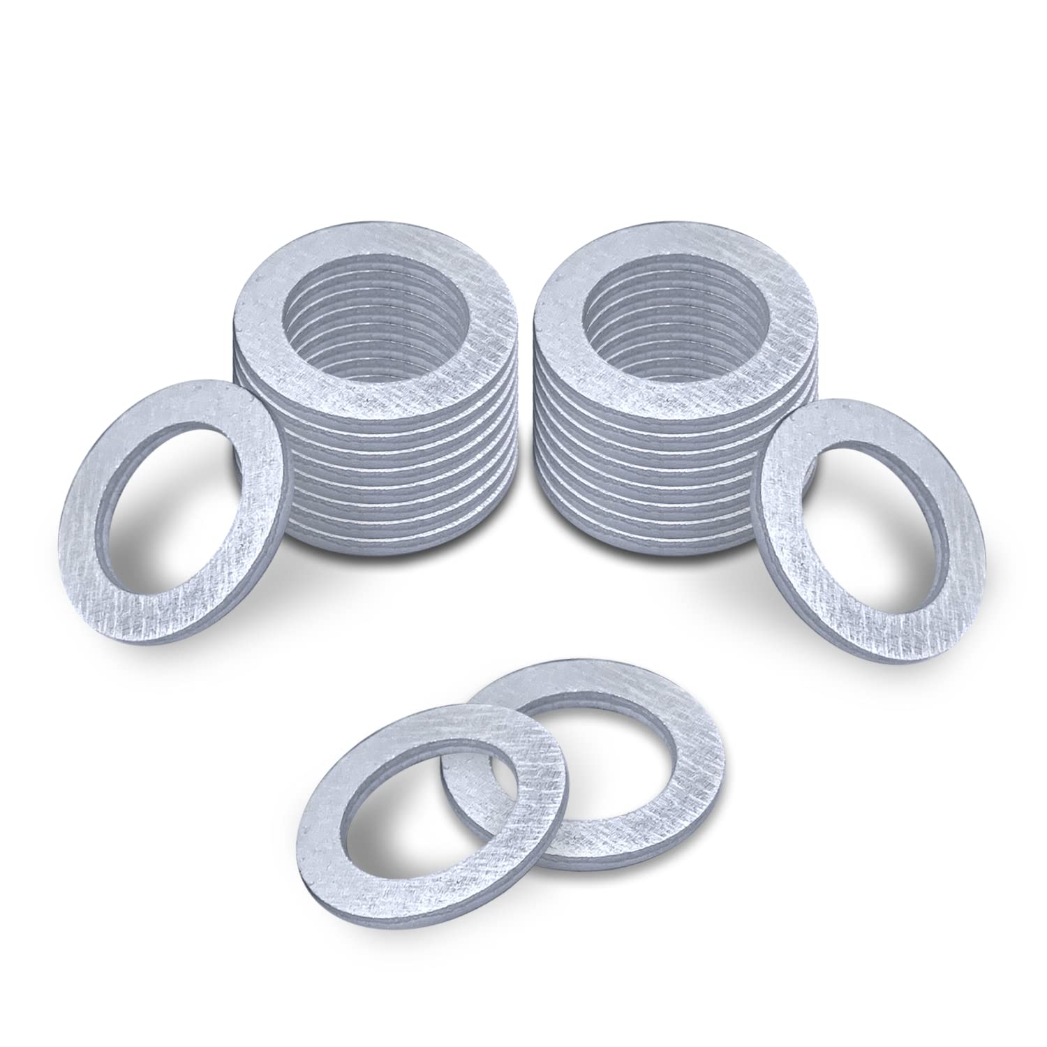 Miytsya 20 Pcs Oil Drain Plug Gasket Washer Crush Seal Silver – 14Mm Replacement For Honda - Oem 94109-14000 Fits Most Popular Models 1973-2022