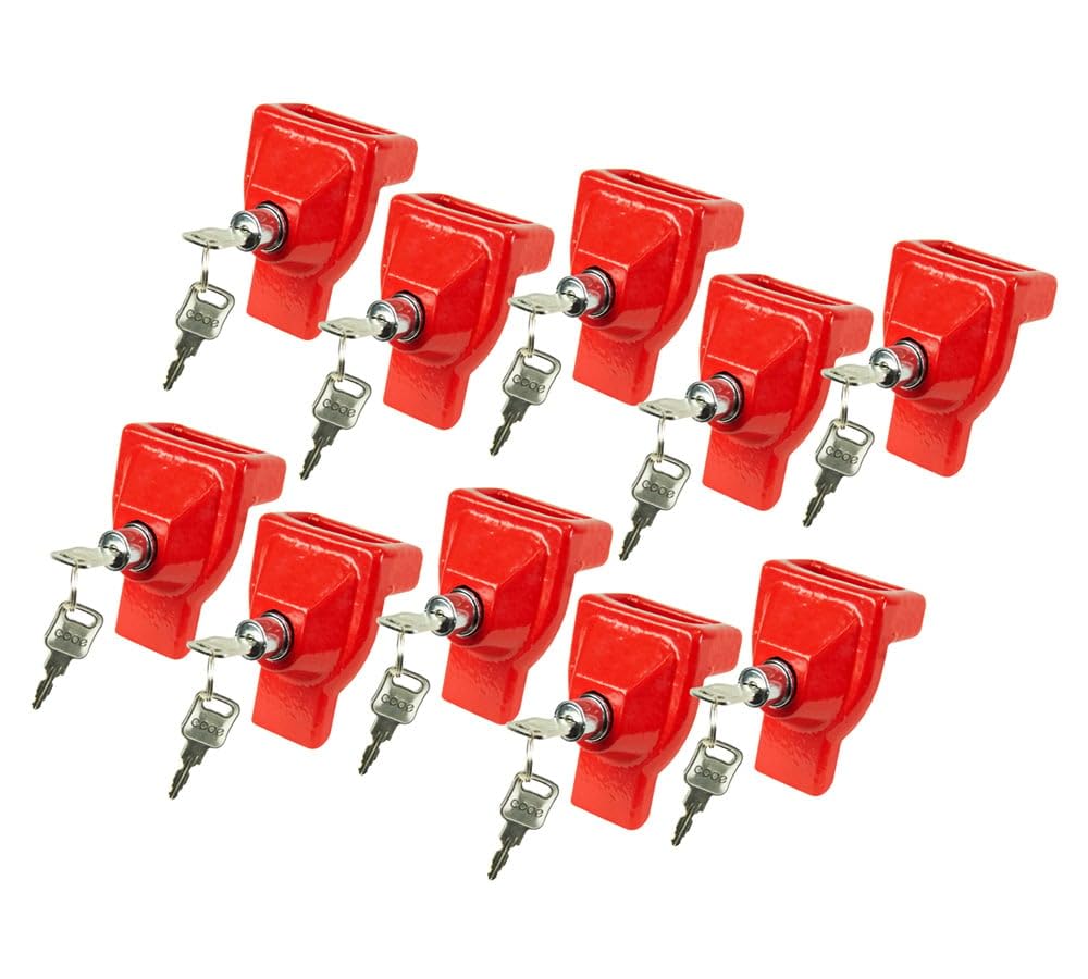 Mytee Products 10 Pack Heavy Duty Air Brake Gladhand Lock with Keyed Alike for Tractor Trailer Trucks - Cast Iron Semi Trailer L
