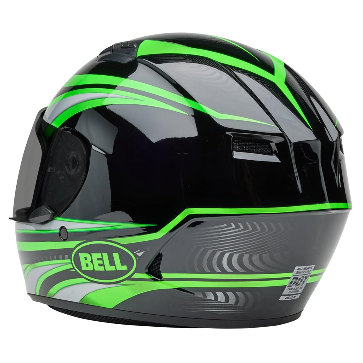 Bell Qualifier Full-Face Motorcycle Helmet (Gloss Conduit Black/Kryptonite - X-Large)