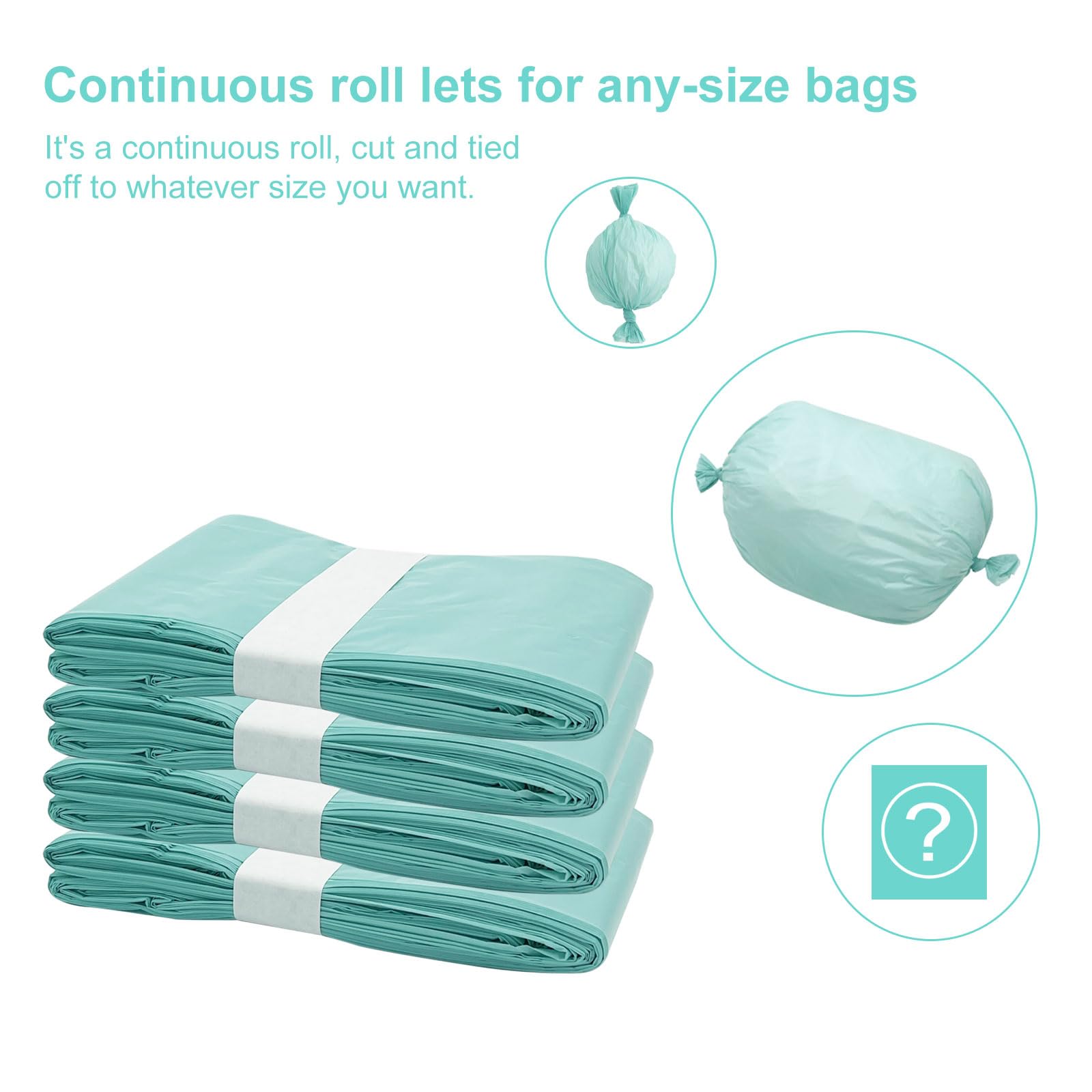 Zippland Diaper Pail Liner Refills, Green, Lightly Scented, 4 Count - Compatible with Janibell Akord 330 Series Adult Diaper System