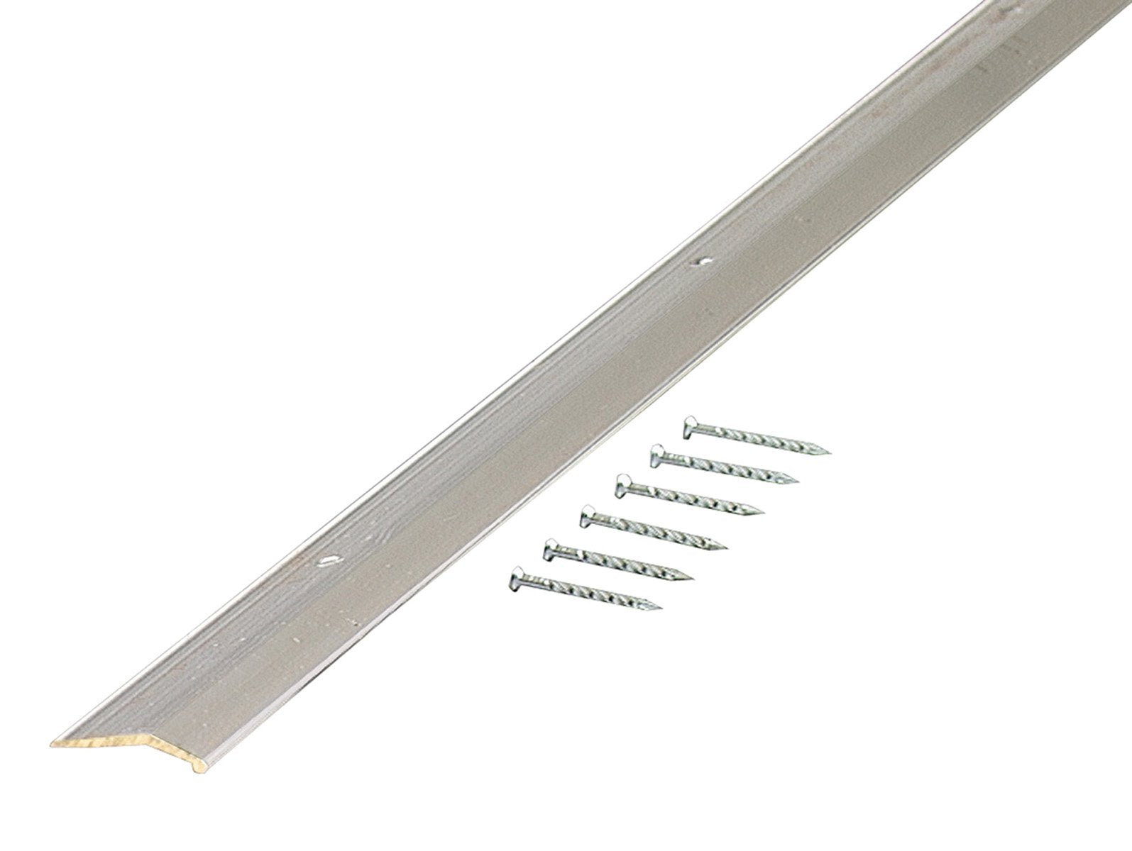 M-D Building Products 66092 1-3/8 In. X 36 In. Polished Aluminum Carpet Trim W/Screw Nails