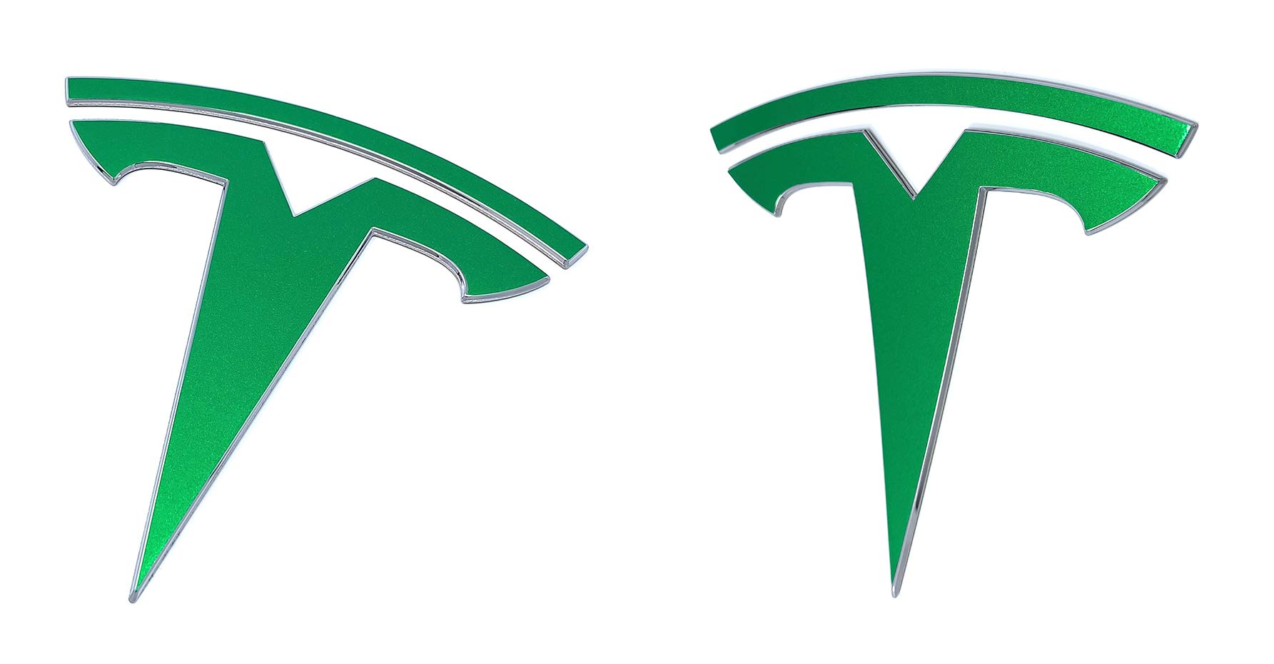 Custom Cut Graphics Logo Decal Wrap For Tesla Model Y, 4-Pc Set (Gloss Green)