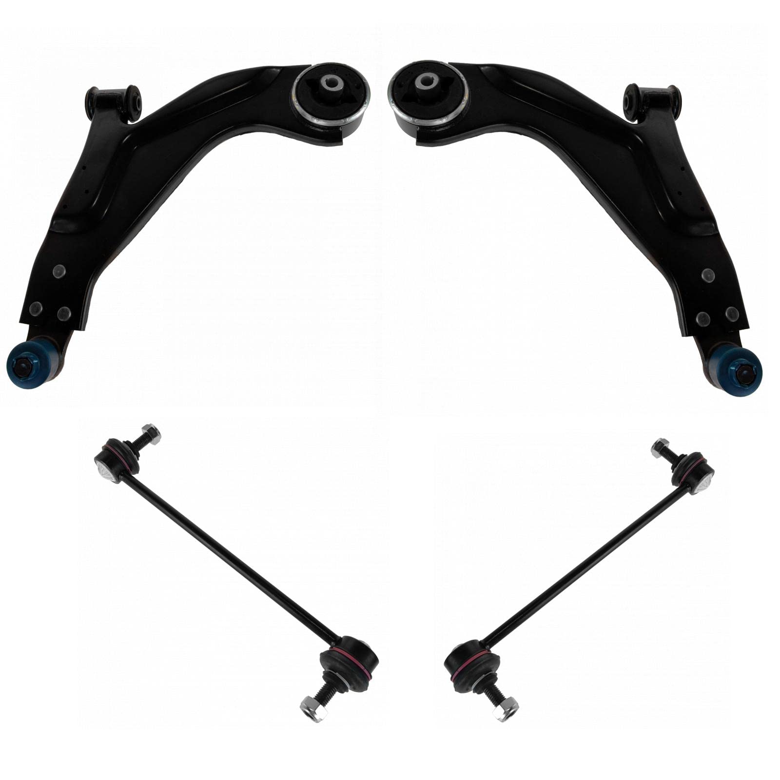 Trq Front Suspension Kit Control Arm With Ball Joint Sway Bar Stabilizer Link Compatible With 2002-2008 Jaguar X-Type