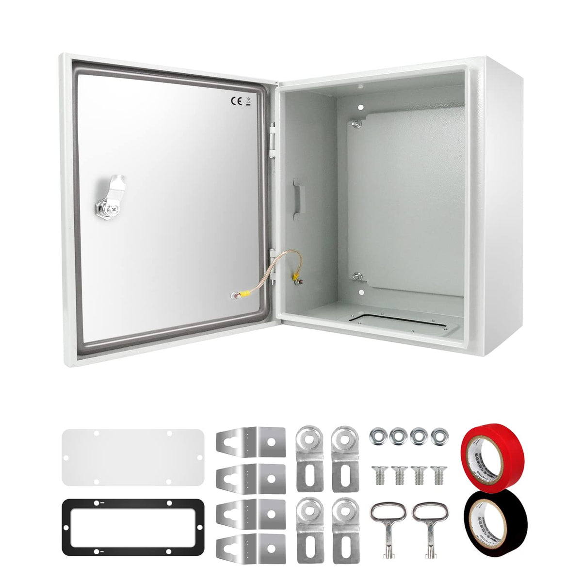 Tocretoare Outdoor Electrical Box, Steel Junction Box 12 X 10 X 6'', Nema 4X Electrical Enclosure Box Ip66 Waterproof & Dustproof, Universal Electrical Project Box With Lock & Mounting Plate