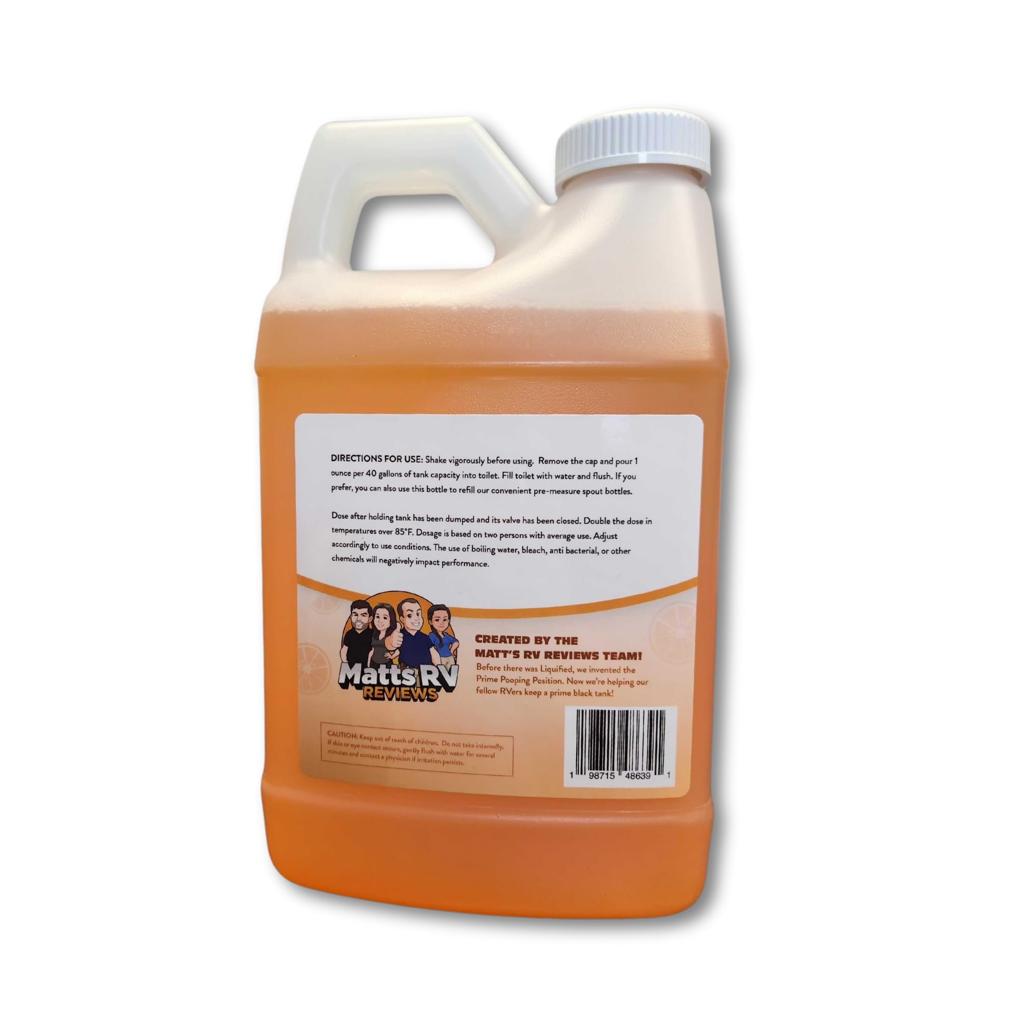 Liquified Rv Toilet Treatment - Black Holding Tank Digester - Odor Eliminator - Orange Scent - Matts Rv Reviews (Orange, 64Oz)