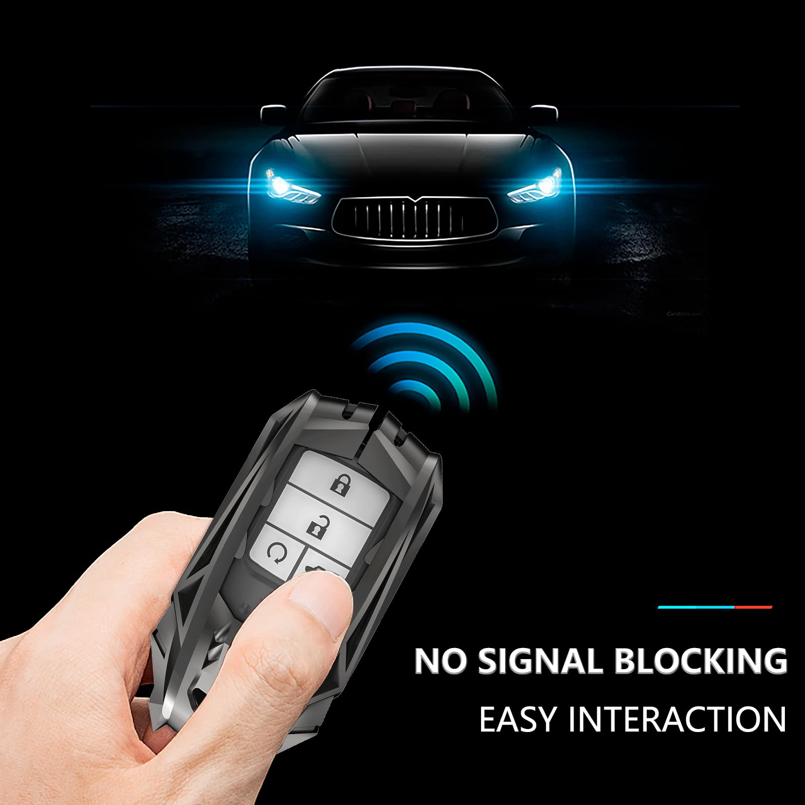 Ocezbiis For Honda Key Fob Cover,Keychain,Zinc Alloy Protection Car Key Case For Accord Odyssey CR-V Civic Crosstour Pilot Ridge