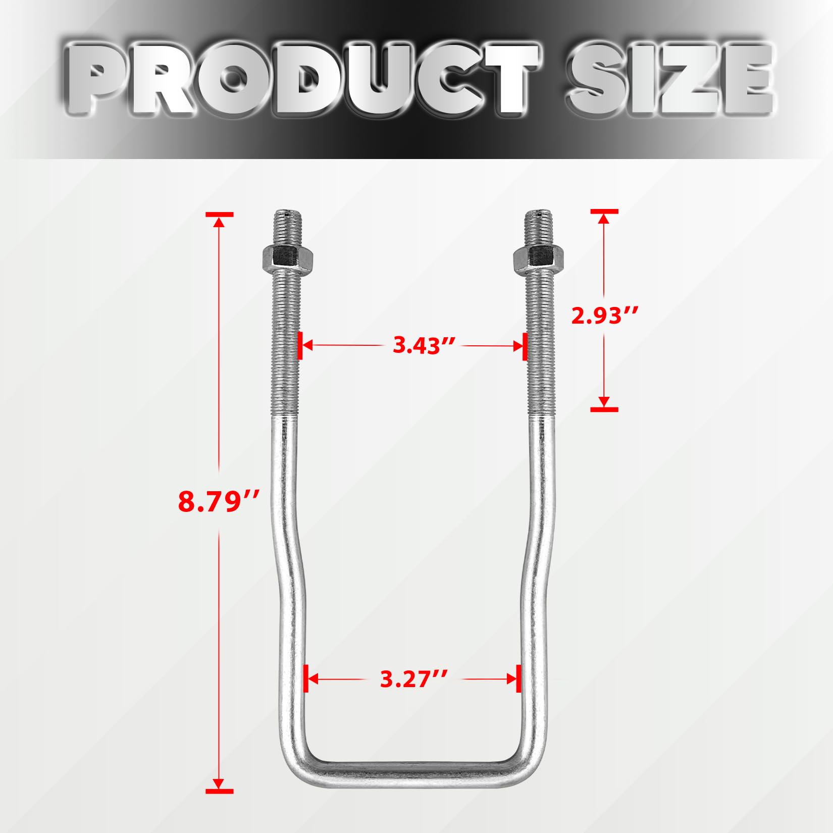 Vonlx U-Bolt Spare Tire Carrier Holder Bracket For Trailer Side Mount 4 Or 5 Lug Zinc Plated Fit For Ski Boat, Fishing Boat Or S