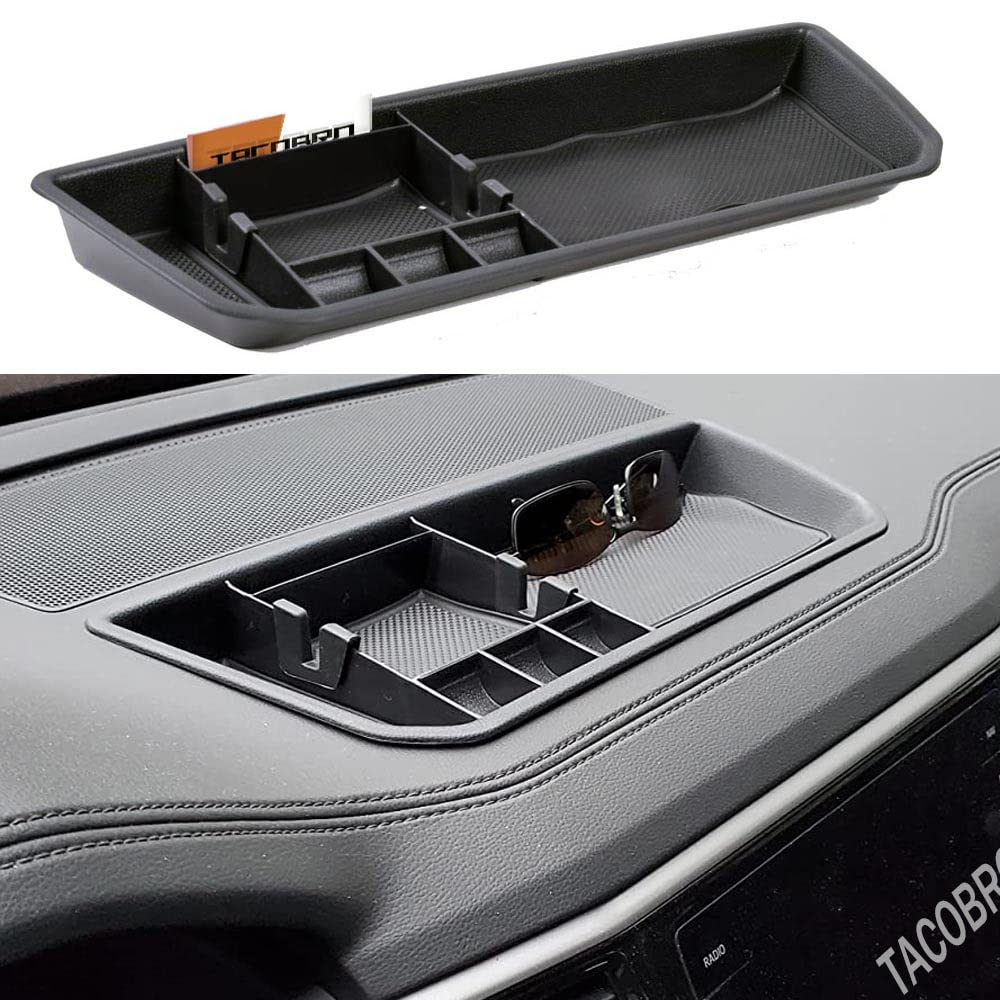 Tacobro Interior Dashboard Storage Organizer Holder Tray Compatible With Atlas Cross Sport Accessories 2018 2019 2020 2021 2022 2023 Dash Mounted Holders Box Abs Black