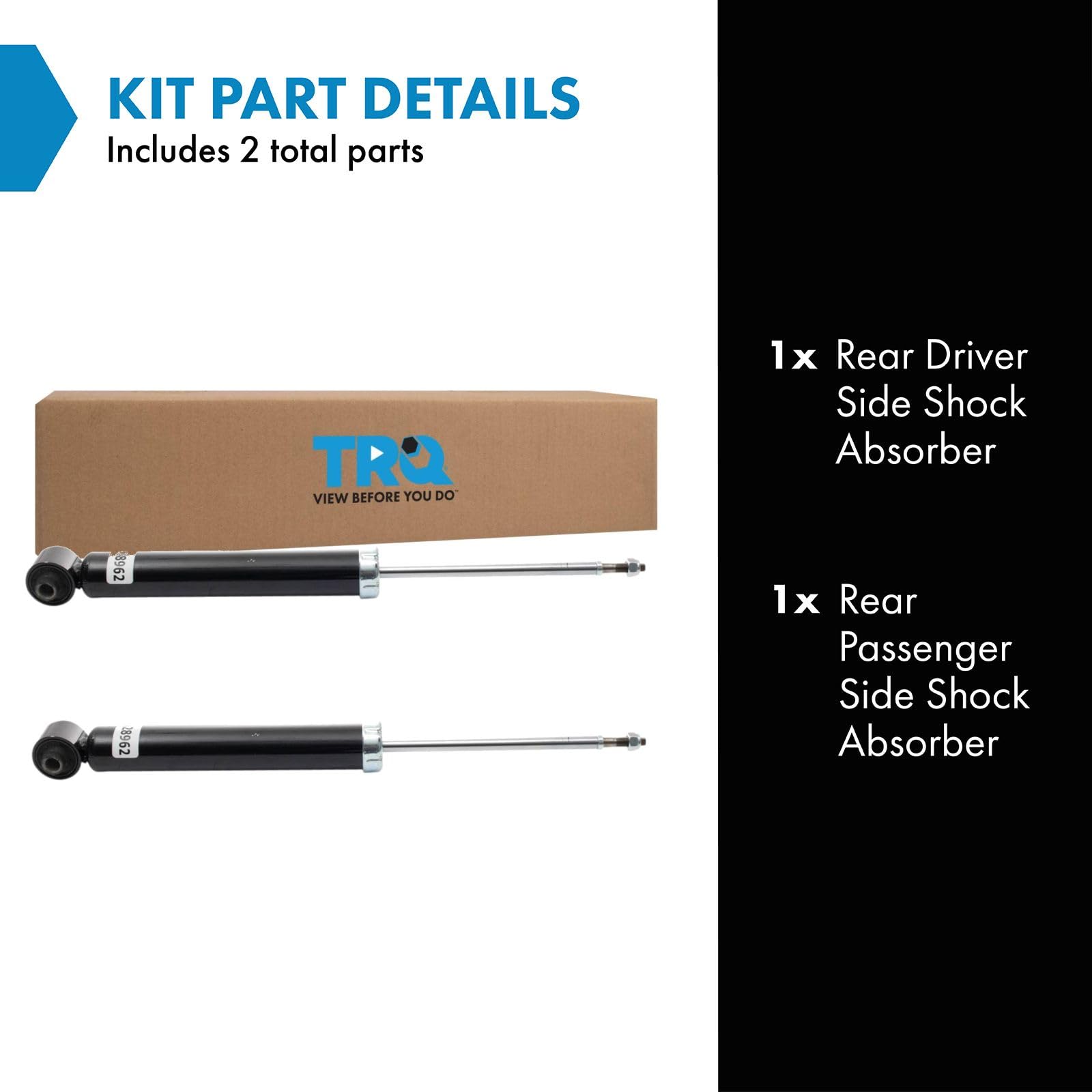 Trq Rear Shock Absorber Set Compatible With 2010-2016 Hyundai Genesis Coupe