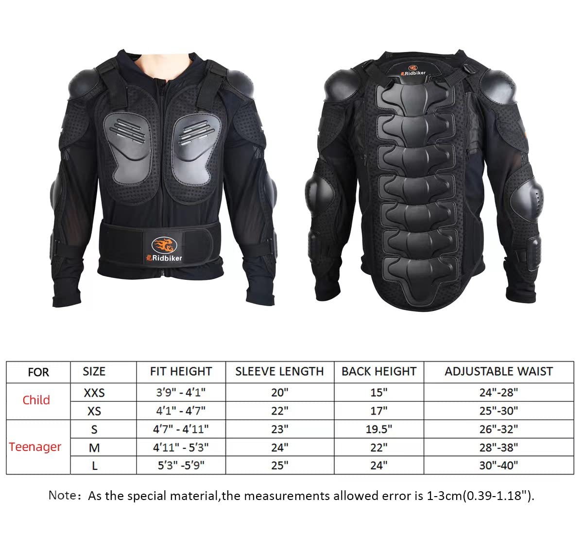 Kids Dirt Bike Gear Chest Spine Protector Body Armor Jacket Elbow Knees Shin Pad Armor Guards Set for Motorcycle Motorbike Kids