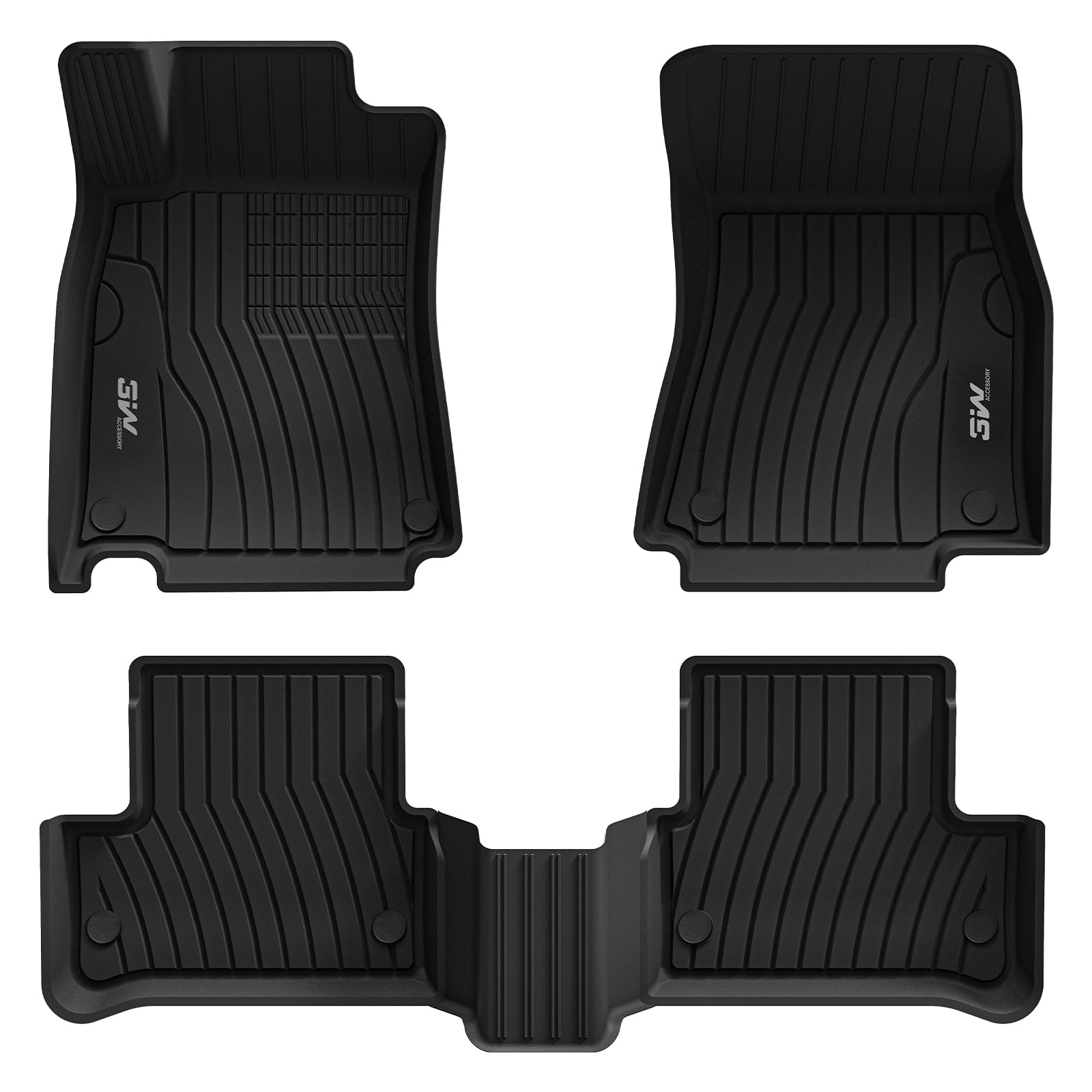 3W Floor Mats For Mercedes Benz Cla (2020-2025) / Gla (2021-2025), Tpe All Weather Custom Fit Floor Liner For Benz Cla,1St & 2Nd