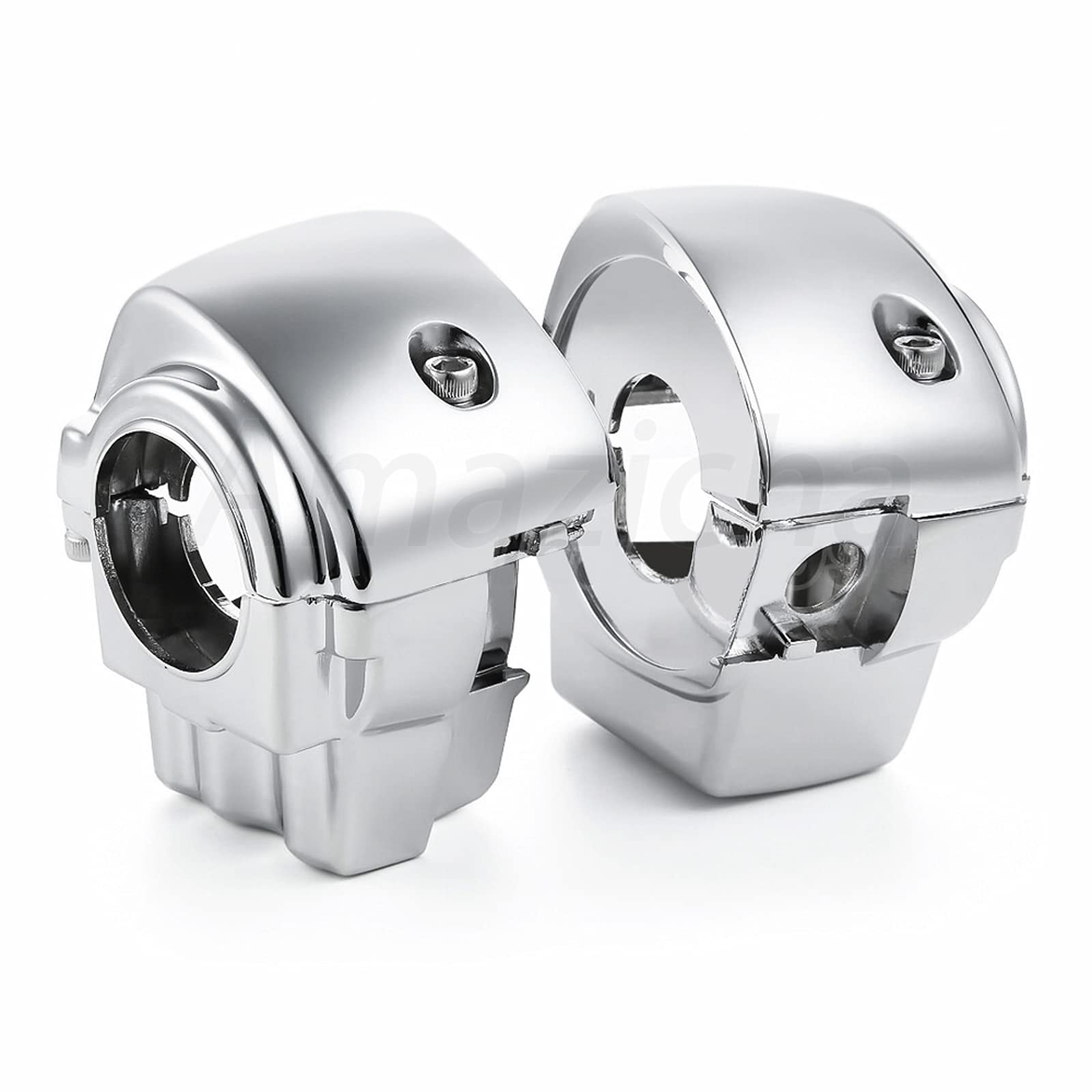 Chrome Switch Housings Caps Set Compatible With Harley Davidson Electra Glide Road King Tri Glide 1996-2013
