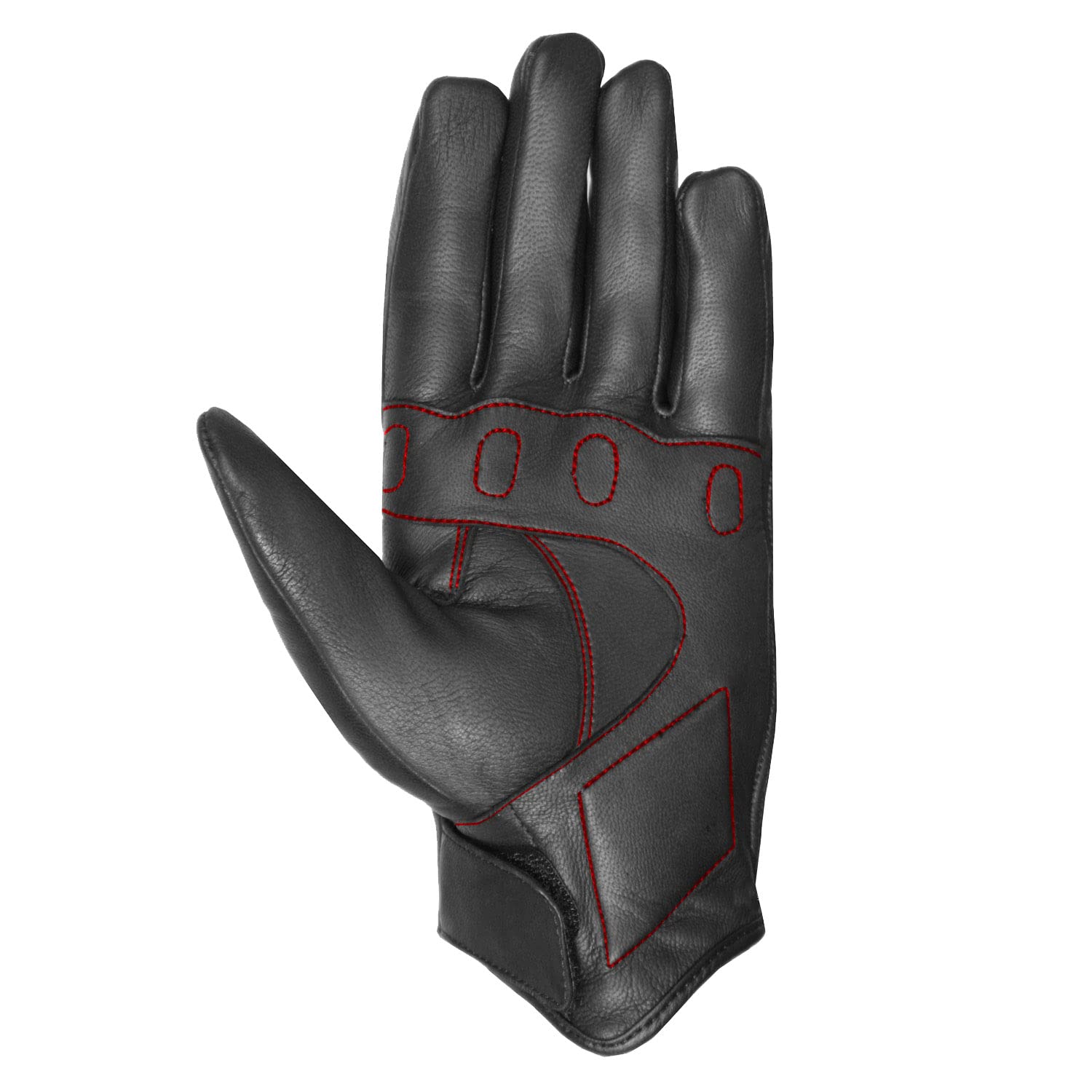Jackets 4 Bikes Men'S Premium Leather Street Motorcycle Protective Cruiser Biker Gel Gloves Blackred Xl