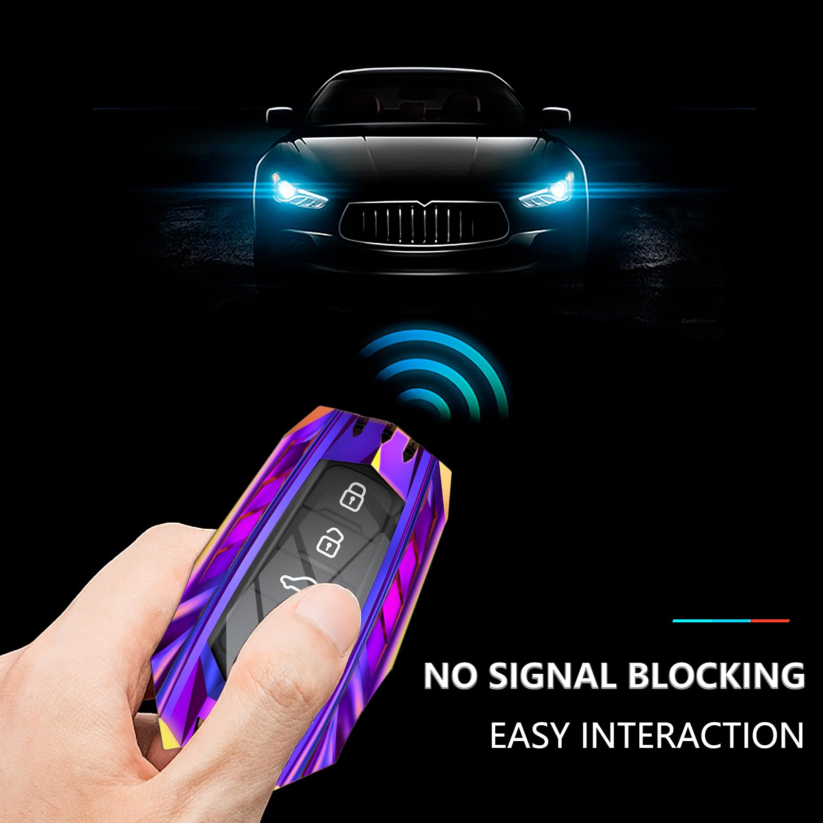 Ocezbiis For Toyota Key Fob Cover,Keychain,Zinc Alloy Protection Car Key Shell Case Compatible With Toyota Smart Remote Keyshell