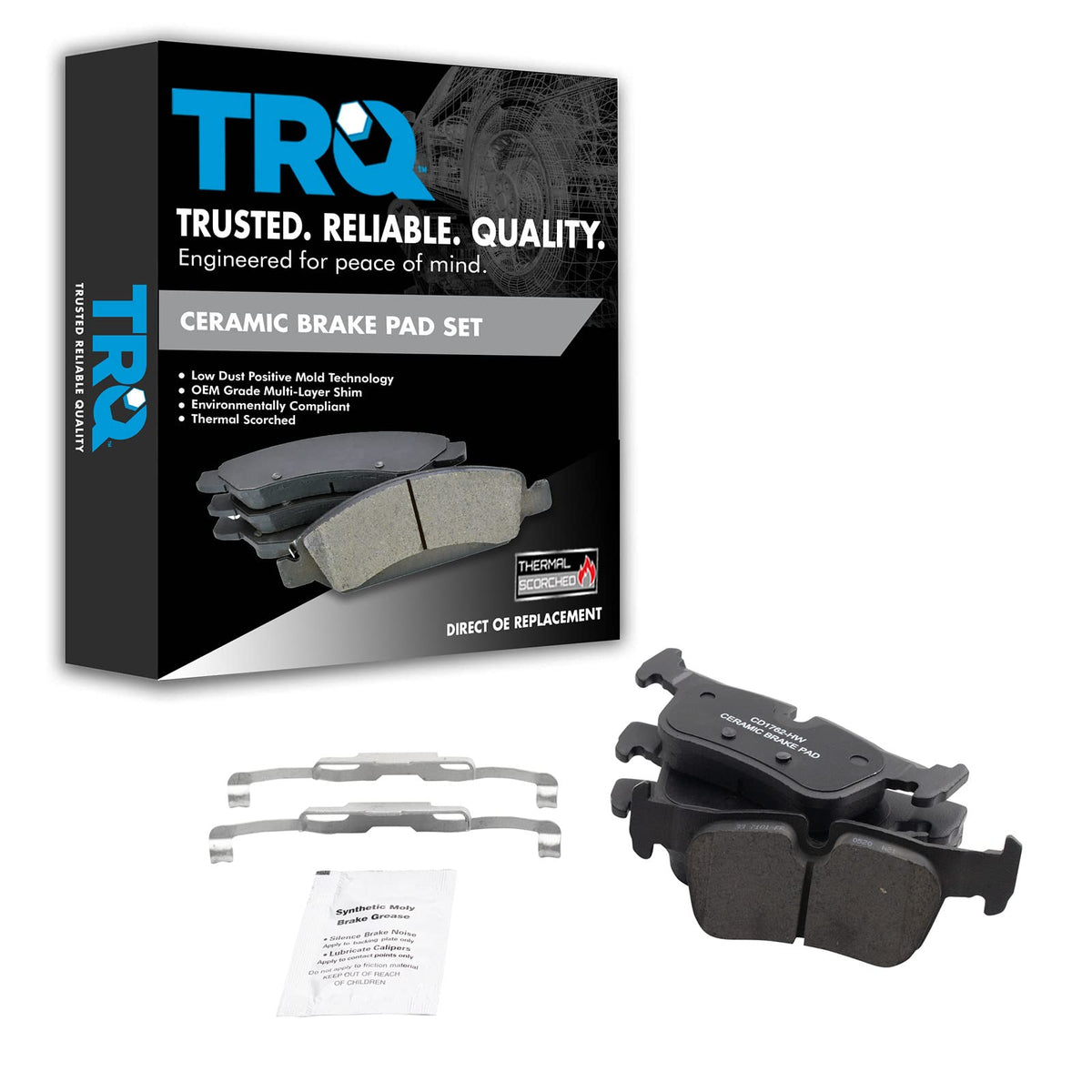 TRQ Rear Brake Pads Ceramic Compatible with 2020-2021 BMW 228i xDrive Gran Coupe 2014-2020 i3 2018-2020 i3s 2016-2021 X1 2018-20