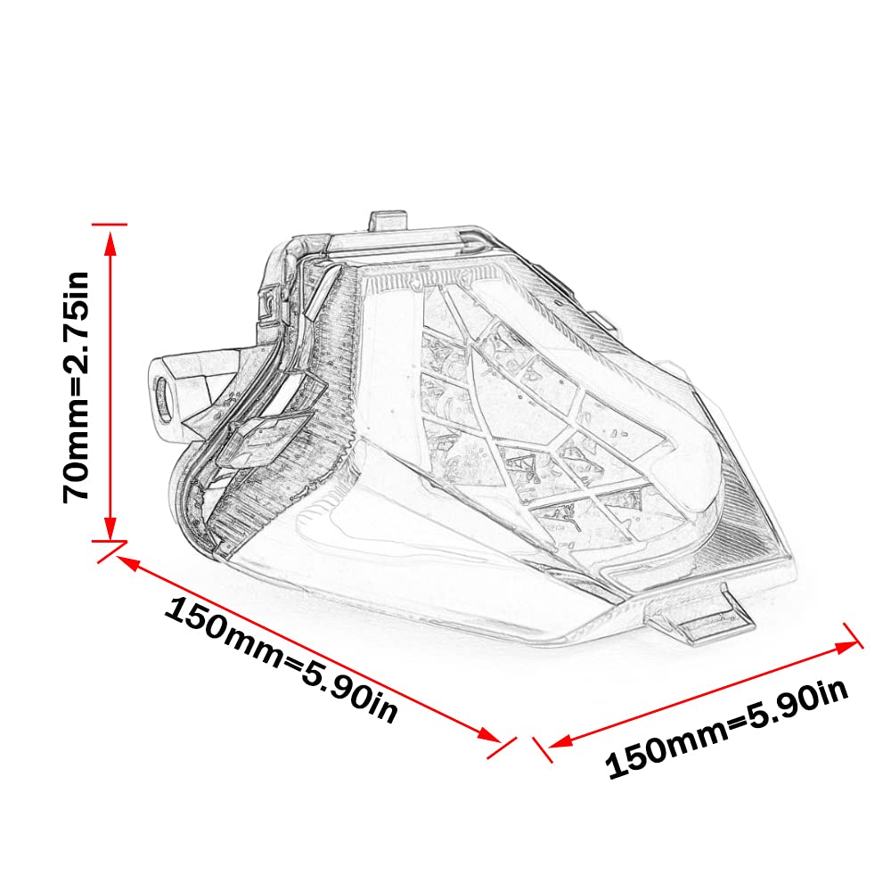 MZS Motorcycle Tail Light, LED Turn Signal Integrated Blinker Smoke Compatible with MT07 MT-07 FZ-07 FZ07 2014-2017 / YZF R3 201