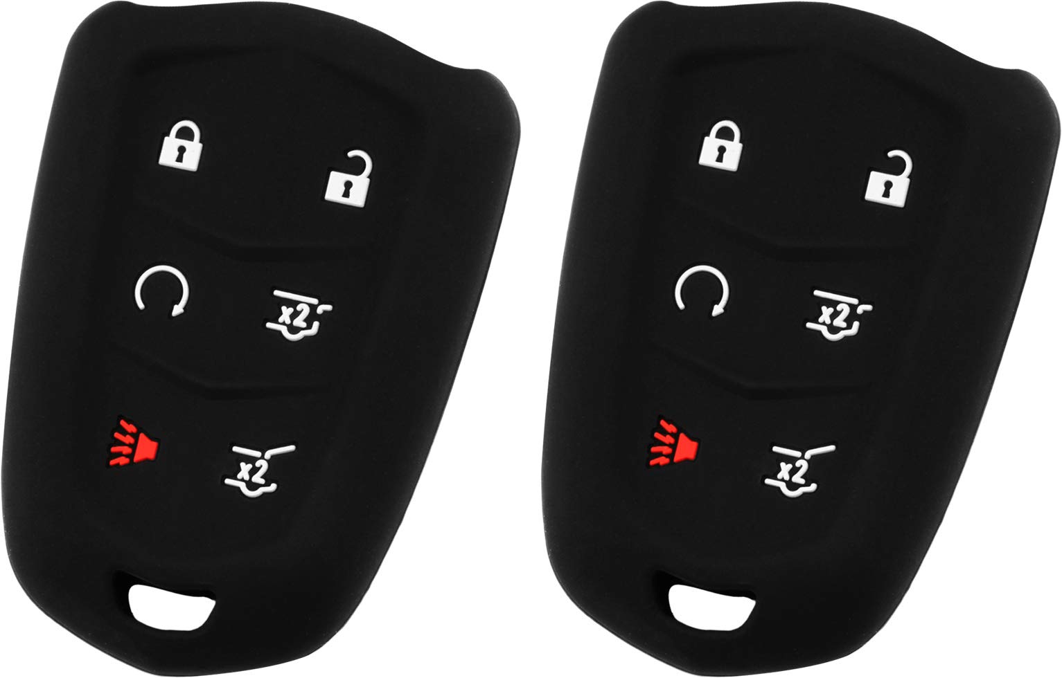 Keyguardz Keyless Entry Remote Car Smart Key Fob Shell Cover Soft Rubber Case For Cadillac Escalade Hyq2Ab (Pack Of 2)