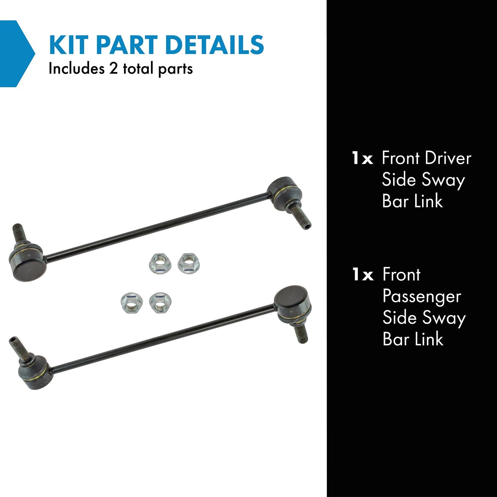Trq Front Sway Bar Stabilizer Link Set Compatible With 2010-2012 Buick Lacrosse 2011-2012 Regal 2012-2017 Verano 2011-2015 Chevr