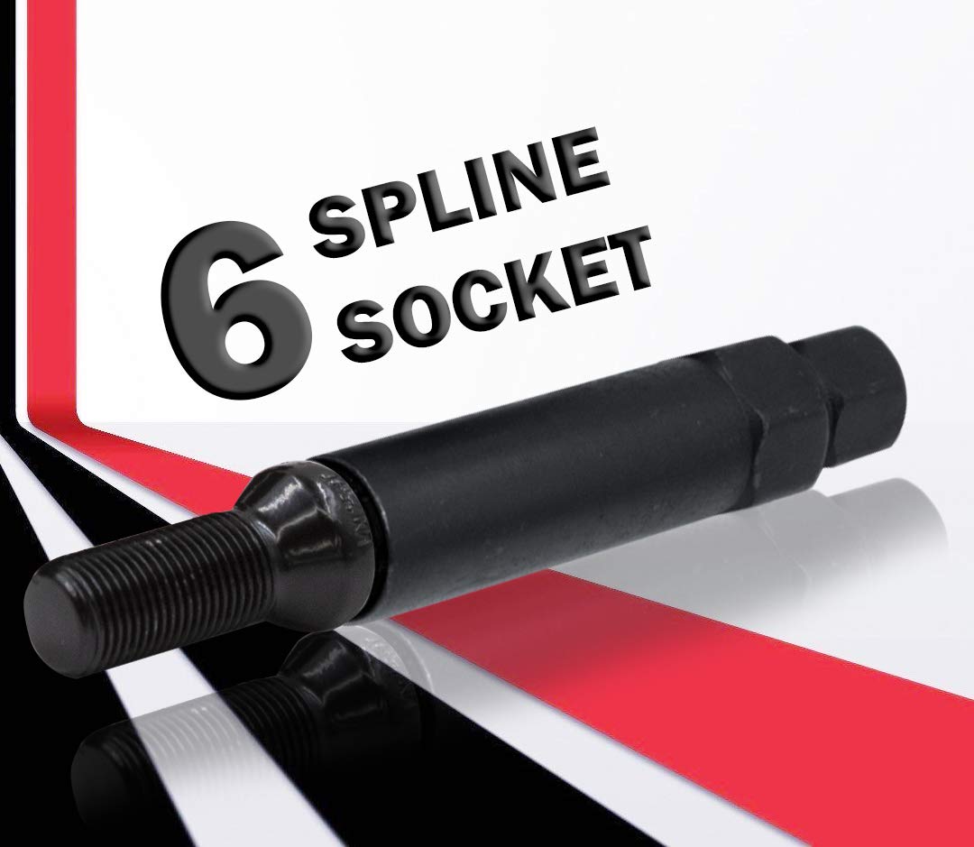 Wheel Accessories Parts Set Of 20 Black 14X1.5 Lug Bolts Locking Spline Conical Seat With 24 Mm Shank Length Small Diameter Lug