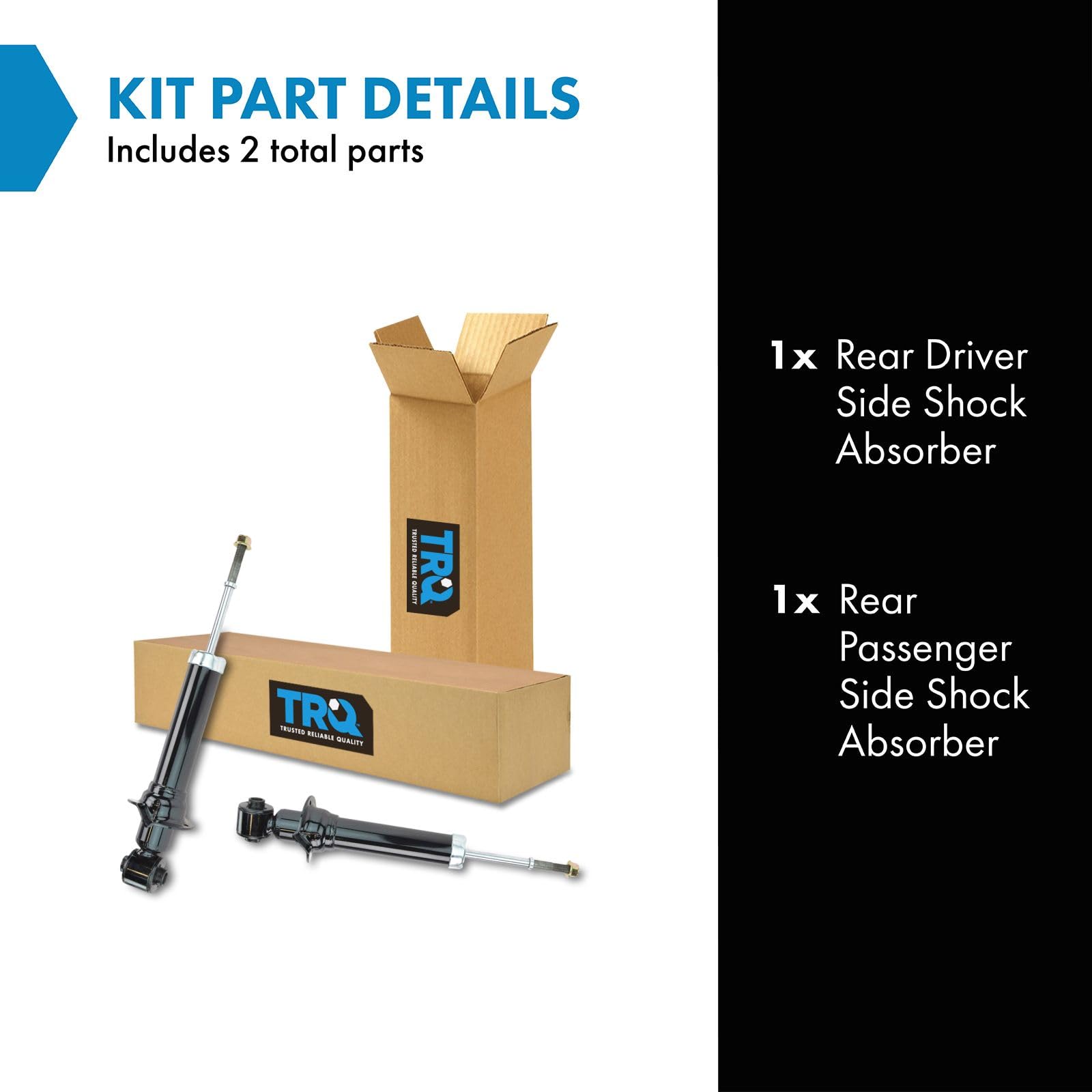 Trq Rear Shock Absorber Set Compatible With 2005-2010 Scion Tc