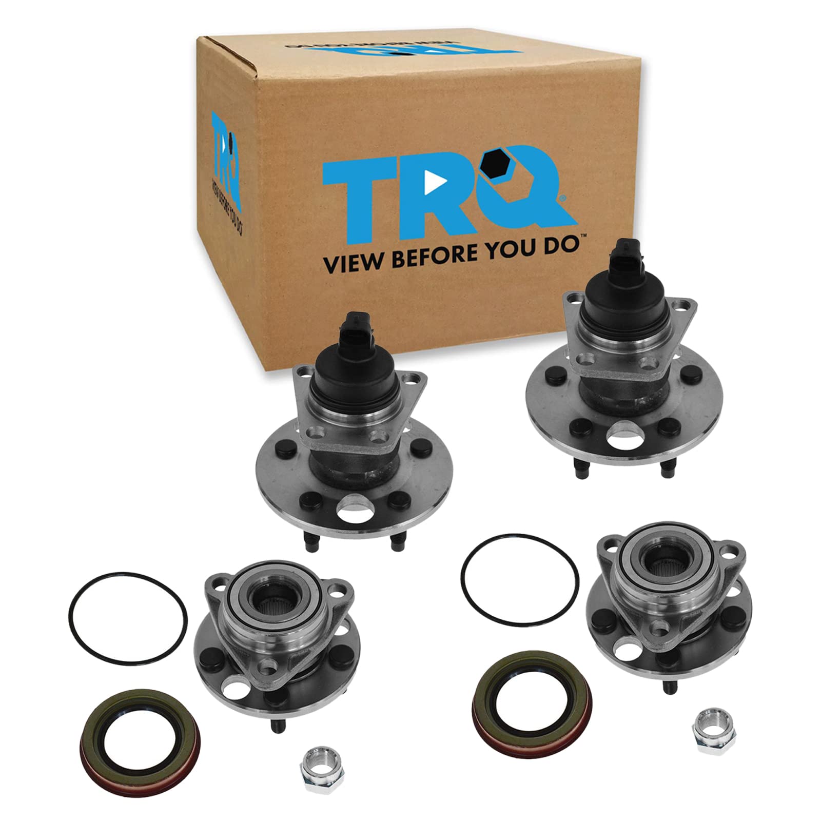 Trq Front & Rear Wheel Hub & Bearing Kit Set Of 4 For Buick Chevy Olds Pontiac