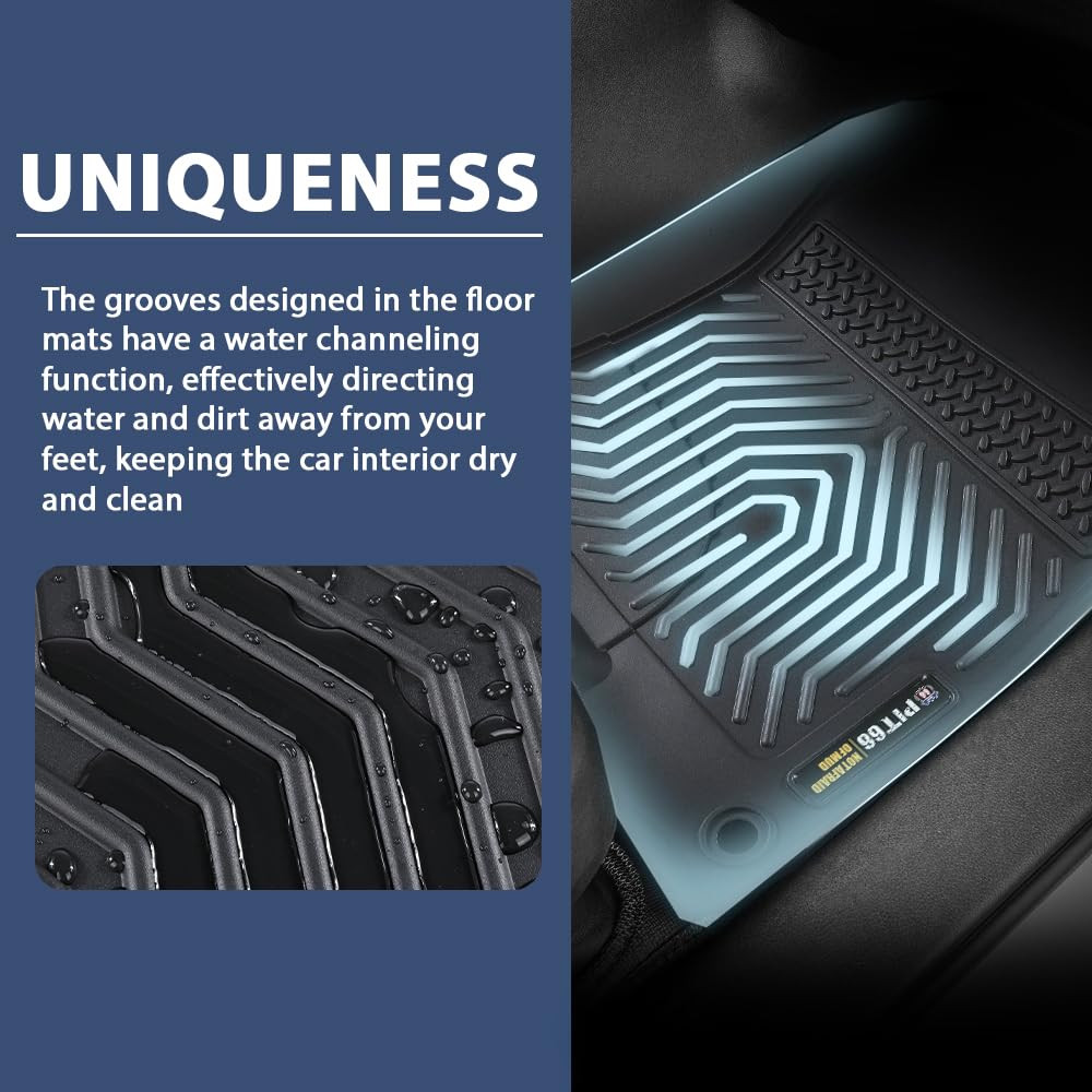 Pit66 Floor Mats Compatible With 2016-2022 Honda Pilot Sedan & Hatchback Coupe 8 2017-2021, Not Elite Models (Heavy Duty) Tpe 4-