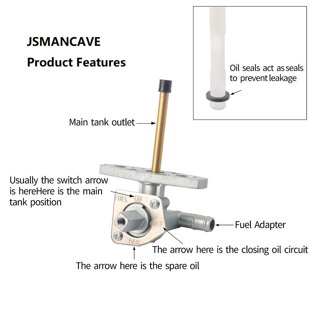 Fuel Vavle Petcock Shut Off Tank Switch Fits For Honda Trx 250Ex 350 400 420 Rancher Trx400 450 500 Foreman Recon 250 Rubicon 500 650 Oem# 16950-Hm8-003 Fuel Tank Petcock Valve Assembly