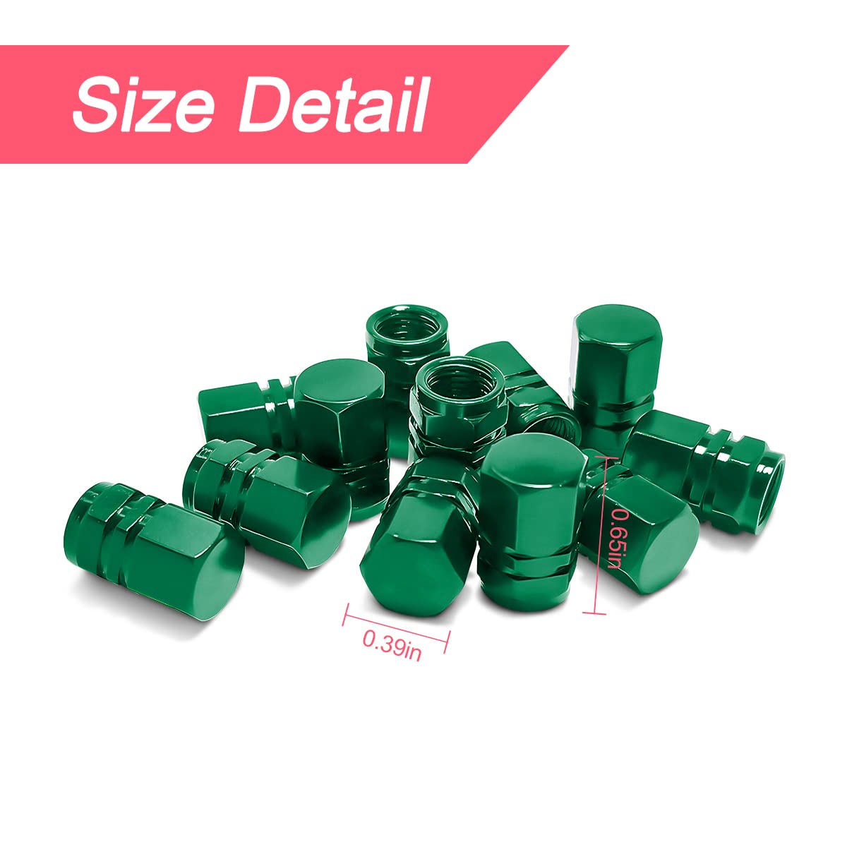 12 Pcs Car Tire Valve Stem Caps, Airtight Caps/Covers, Universal For Cars, Bicycles, Motorcycles, Suvs, Car Accessories For Men Women (Green)