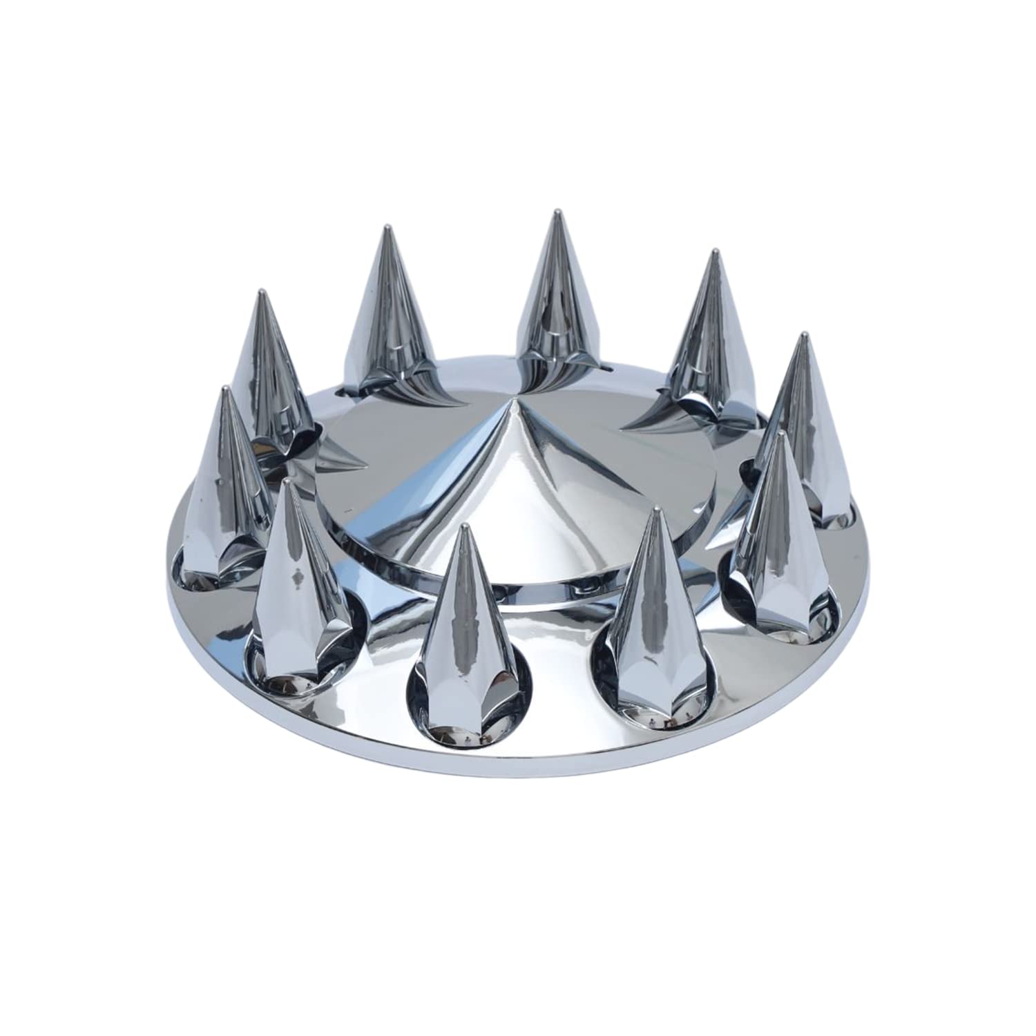 JIARU ABS Plastic Chromed Hubcaps Front and Rear Wheel Axle Cover Set with 33mm Thread-On Lug Nut Covers for Semi Trucks (Pointe