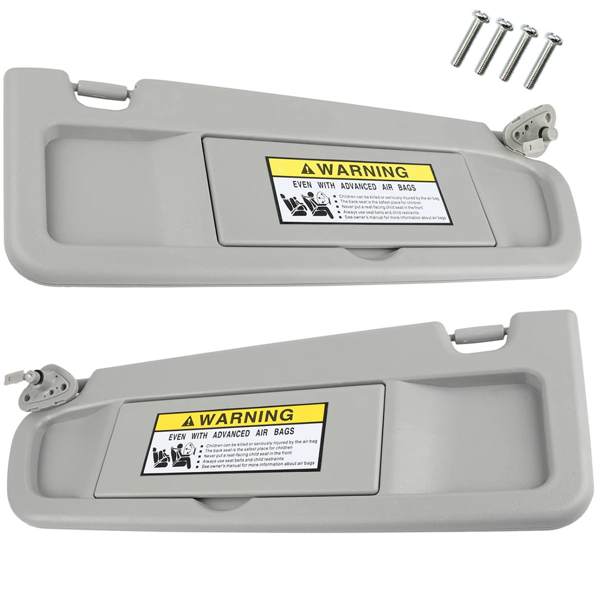 Nakuuly Left Driver and Right Passenger Side Sun Visor Gray Compatible with Honda Civic 2006 2007 2008 2009 2010 2011 Replaces #