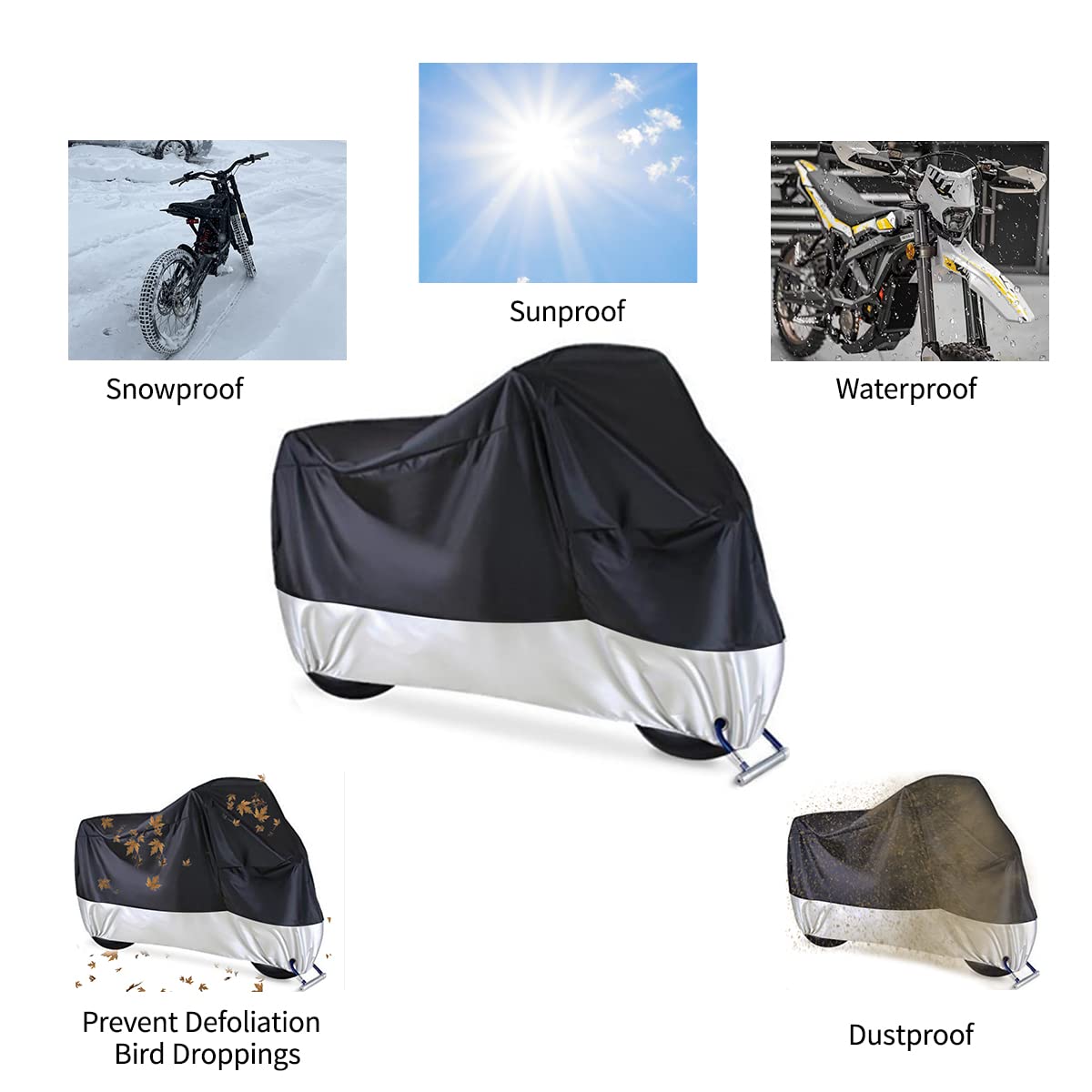 Urlwall Motorcycle Dirt Bike Cover All Season For Sur Ron Ultra Bee, Waterproof Sun Outdoor Protection Durable Cover With Storage Bag & Safety Lock Holes