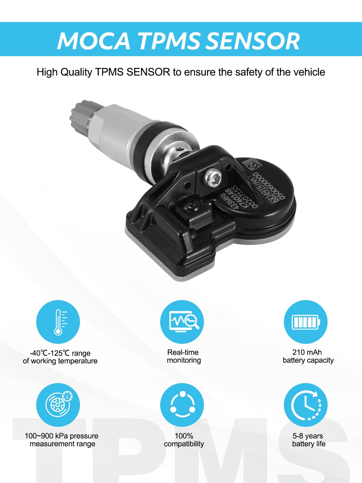 TAUTOY Upgrade TPMS Sensor Tire Pressure Sensor Replacement Sensors 434MHz Compatible with 2014-2018 Jeep Cherokee Dodge Ram 150