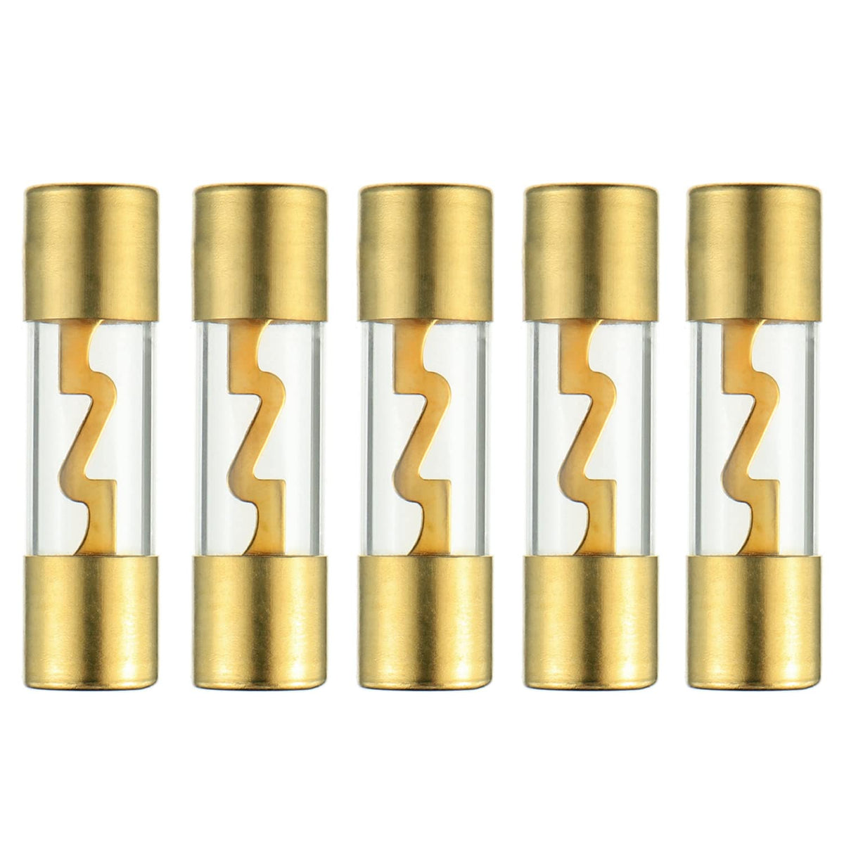Bojack 100A Gold Plated Glass Car Audio Agu Fuse For Car/Auto/Marine Audio Stereo Amplifier Power Protection (Pack Of 5)