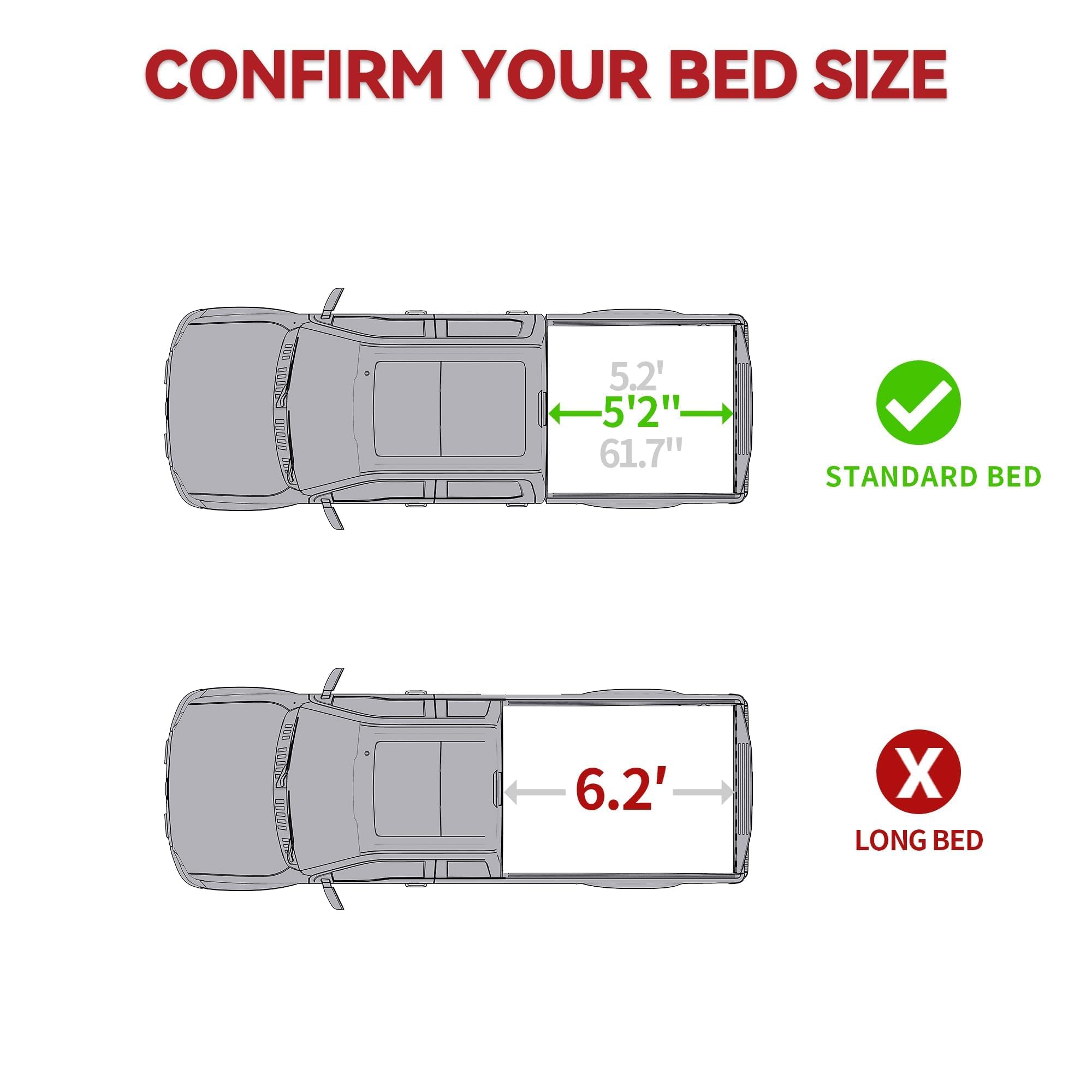 Yitamotor Frp Hard Tri-Fold Truck Bed Tonneau Cover Compatible With 2015-2025 Chevy Colorado/Gmc Canyon 5.2 Ft Bed