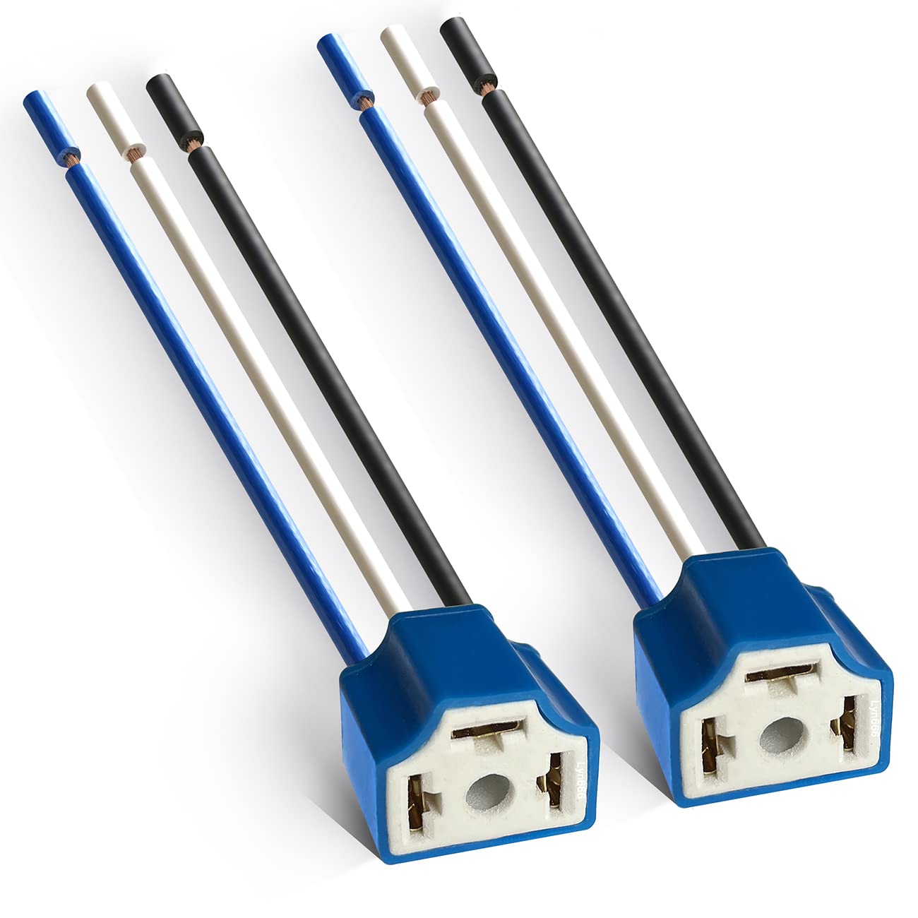 H4 Pigtail Headlight Socket H4 Connector Wiring Harness Female Plug 14Awg Ceramic H4 9003 Pigtail Connector (Pack Of 2)