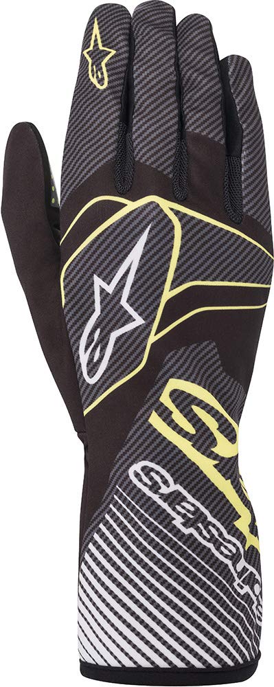 Alpinestars T-1 K Race V2 Carb Glv - Black/Green Lime - Xl