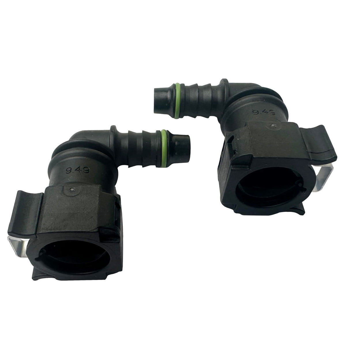 Fuel Line Connector Bundy Female To Hose Quick-Disconnect Fit For 3/8 Steel To 5/16 Id (3/8 Od) Nylon Tubing 90 Degree, Pack Of