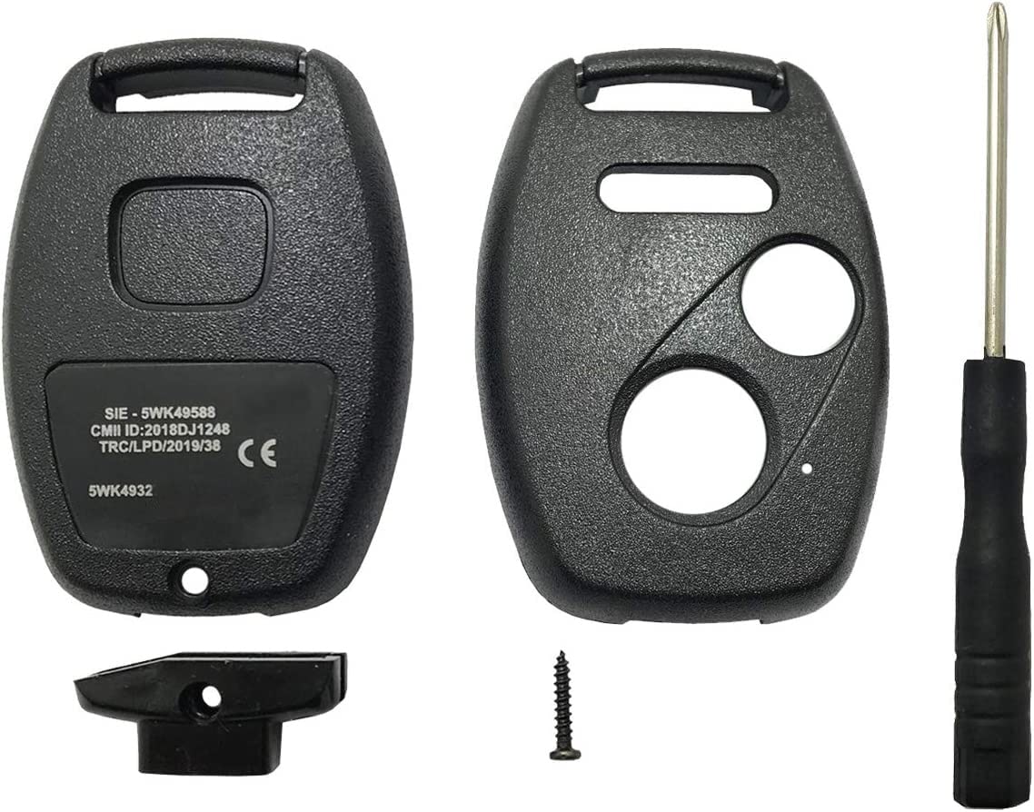 Horande Replacement Key Fob Cover Case Fit For Honda 2005-2013 Ridgeline Pilot Cr-V Civic Odyssey 2003-2007 Accord Keyless Entry
