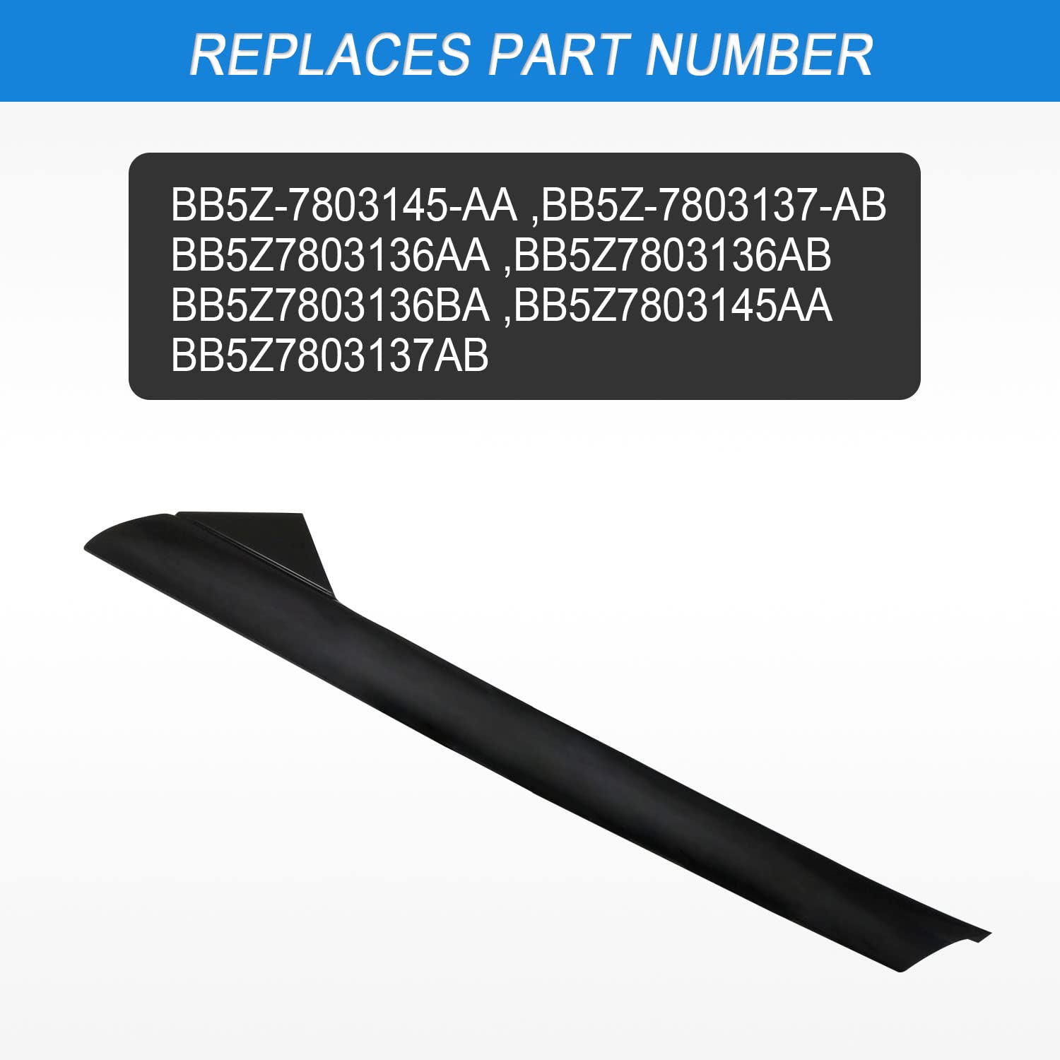 Carmocar A-Pillar Front Molding Windshield Outer Trim Right (Passenger Side) Replacement For Ford Explorer 4 Door Utility 2011-2