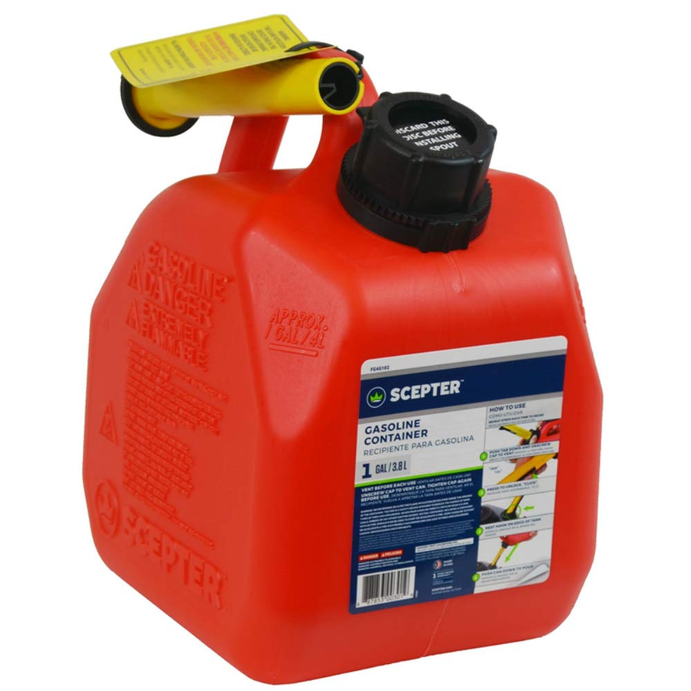 Scepter Fg4g111 Flo-n-go Polypropylene Gas Can, Red, 1-gallon