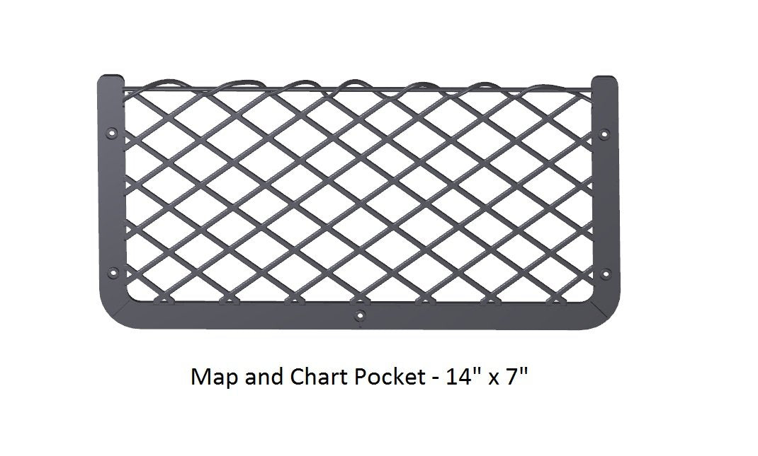 Map Pocket - Lightweight Frame, Mesh Retainer - High-End Auto, Rv, Bus, Marine, Utility Vehicle Map And Chart Pocket