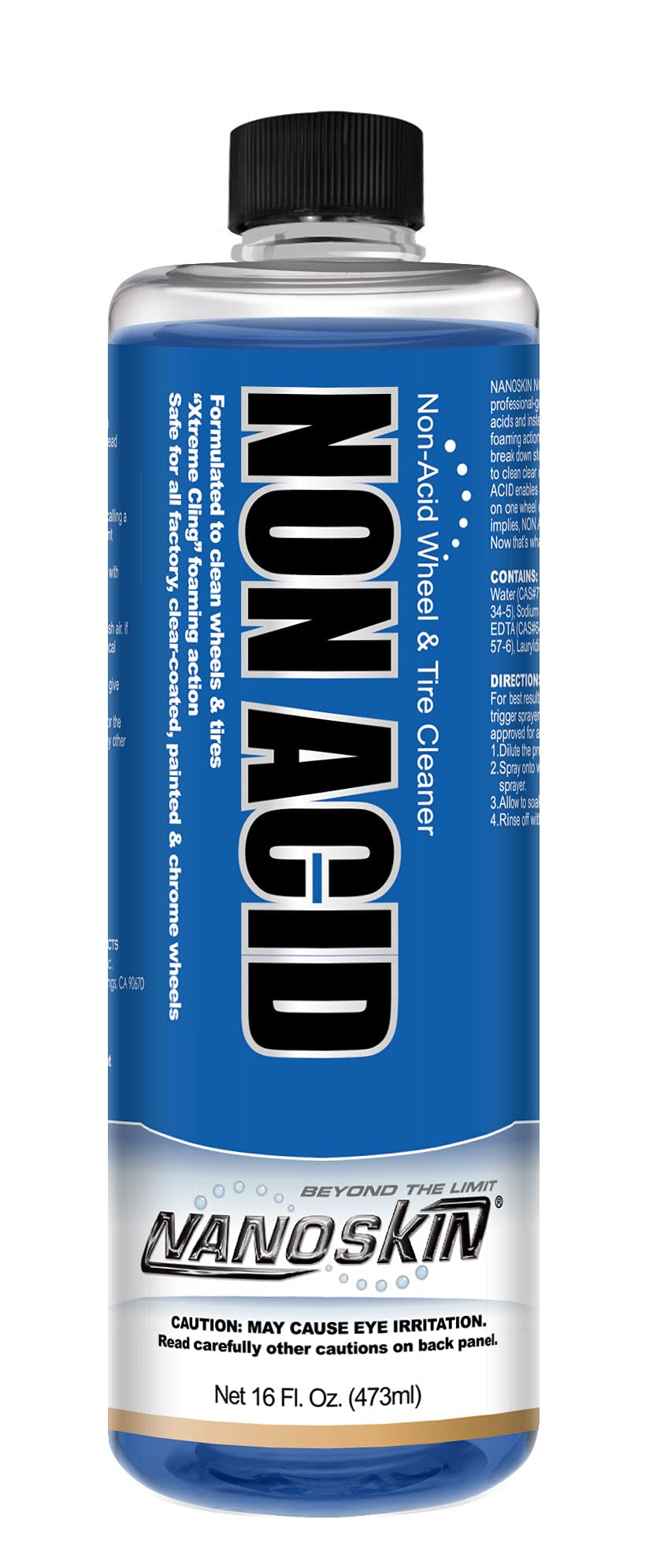 Nanoskin NON ACID Professional Wheel & Tire Cleaner 16 Oz. - Works with Wheel Brush & Tire Brush | Car Wash Wheel Cleaning Spray