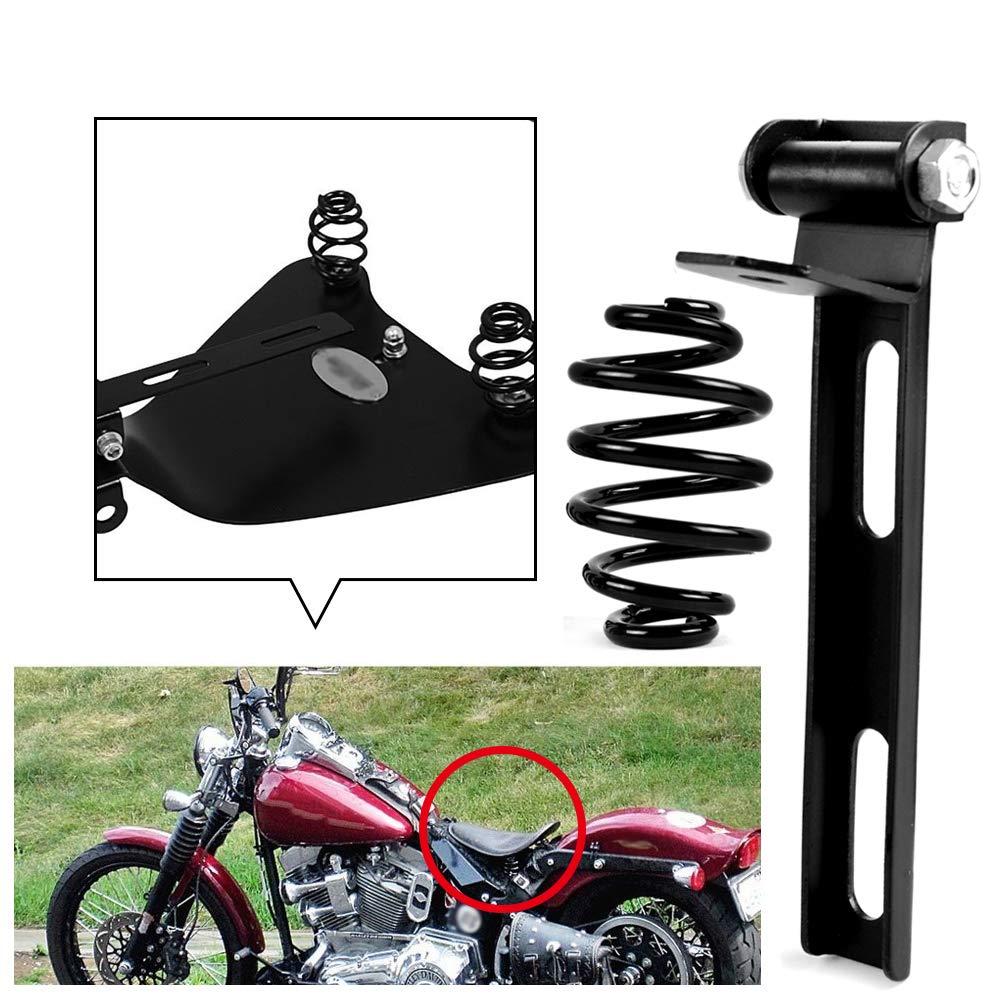 Black Solo Seat Springs 3' For Harley & Custom Satin Black Barrel Springs