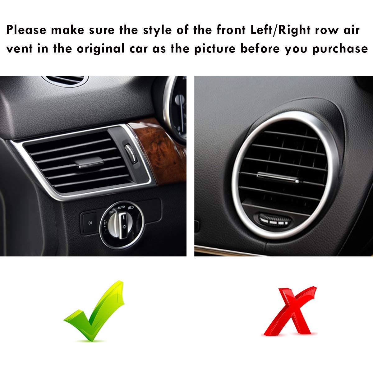 Moonlinks Compatible With Mercedes Benz Front Left Right Air Vent Clips Tabs, Front Row Air Grille Tabs Clip For W166 Ml Class 2