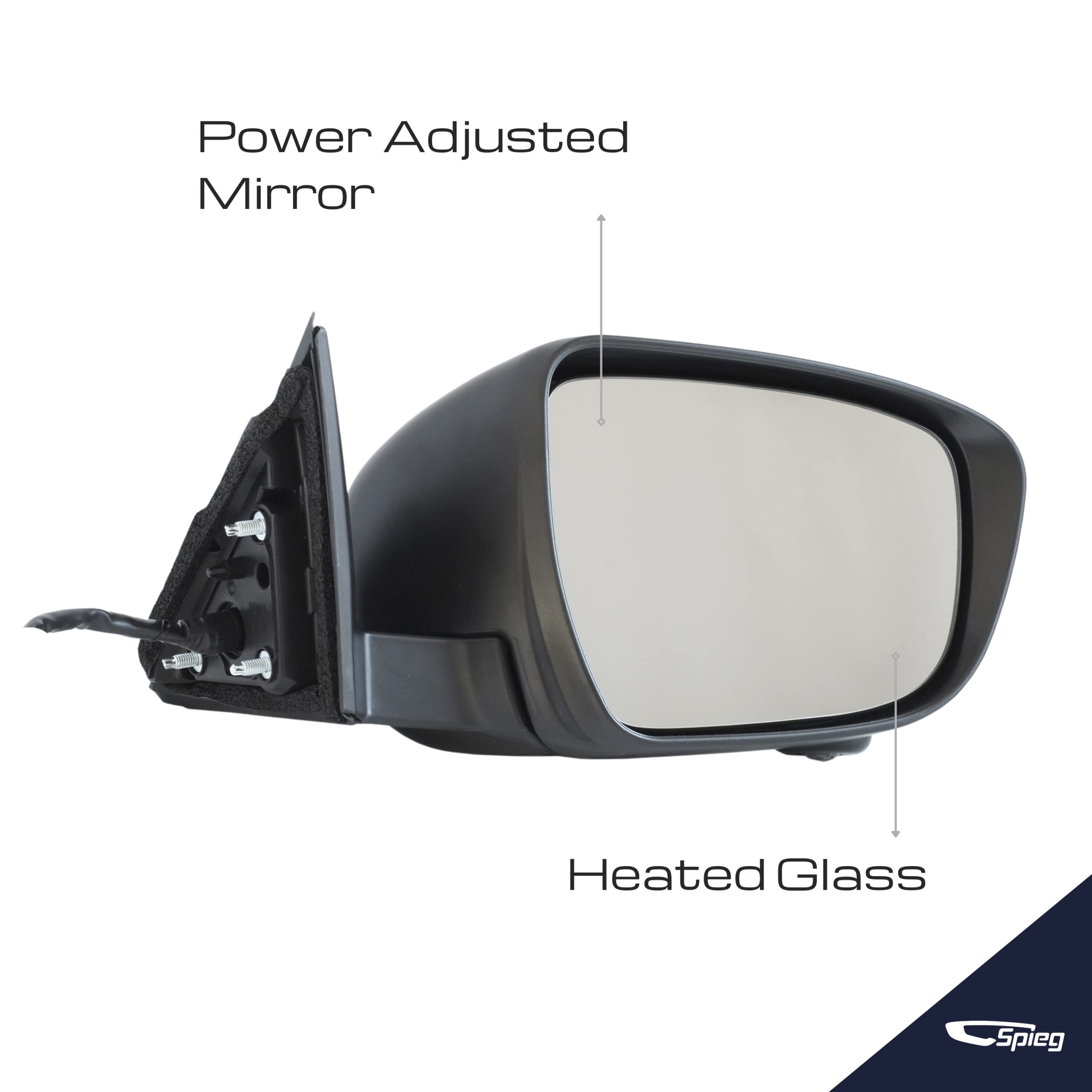 Spieg Ni1321254 Passenger Side Mirror For 2014-2017 Nissan Rogue | Right Side View Mirror Assembly Power Adjustment Heated Turn Signal Light 360 View Camera | Paint To Match