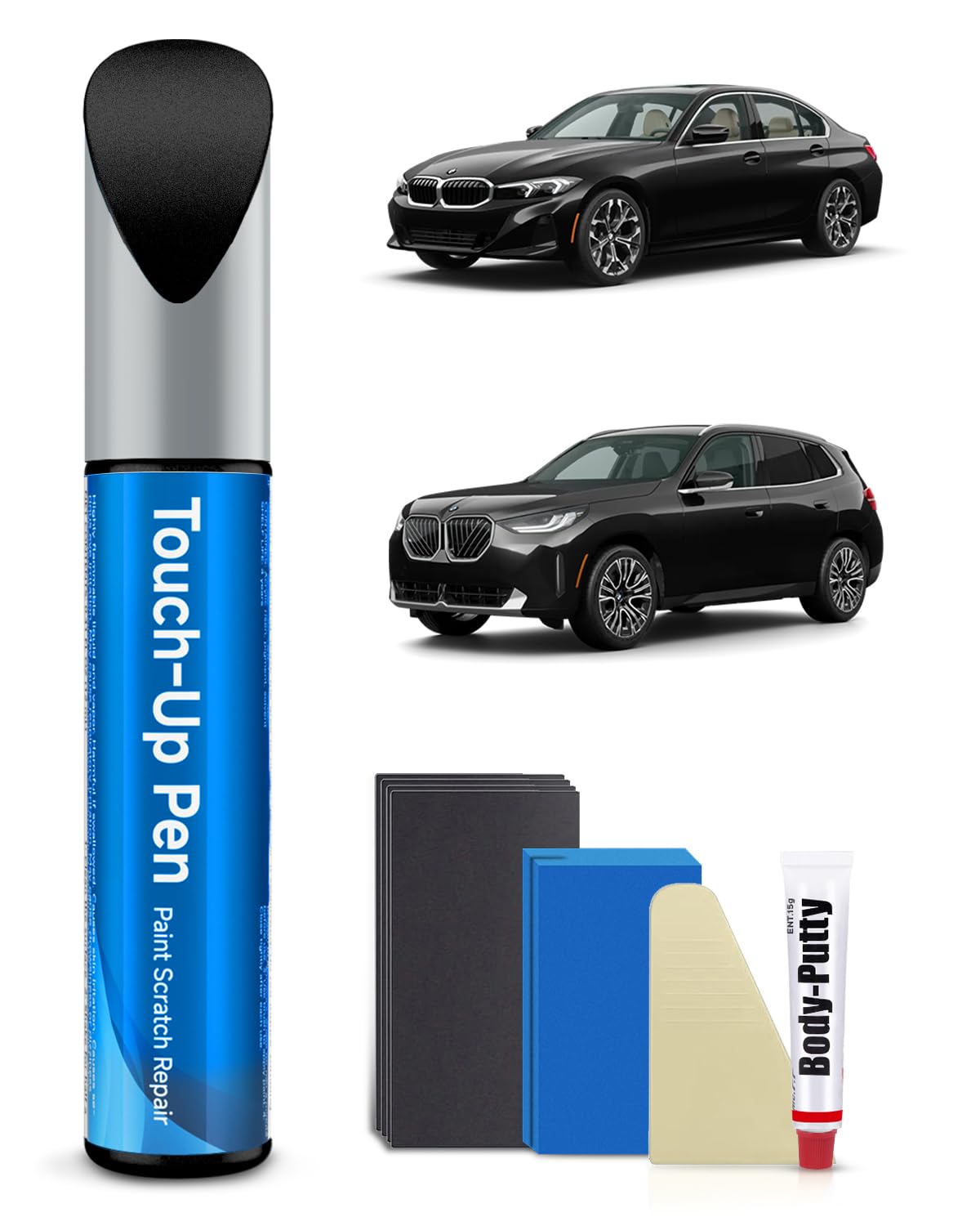 Teslaunch Fluid Black(668) For Bmw Car Touch Up Paint Kit,Exact Match Car Scratch Repair Touch Up Paint Kit (Fluid Black(668))