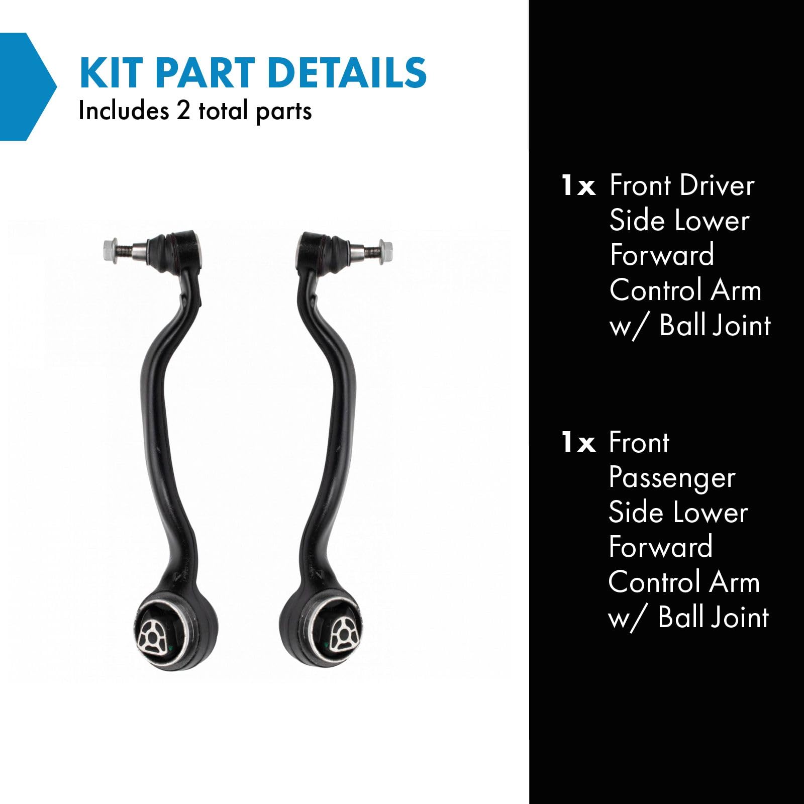 Trq Front Lower Control Arm With Ball Joint Set Compatible With 2014-2018 Bmw X5 2015-2019 X6 Rk623279 Rk623280 524-849 524-850