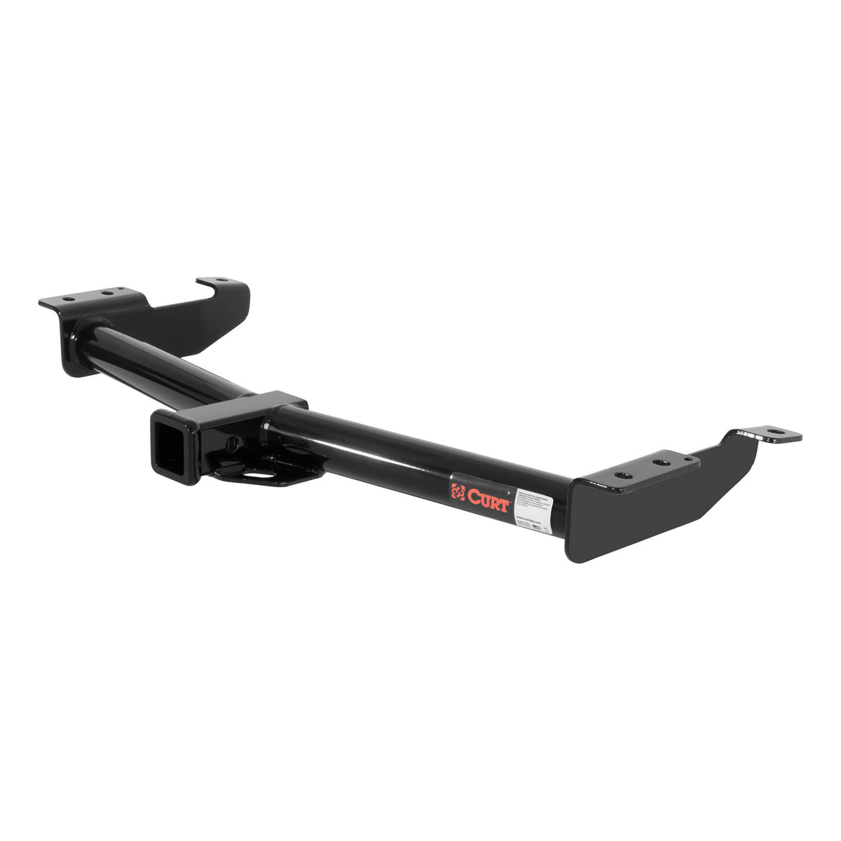 Curt 13055 Class 3 Trailer Hitch, 2-Inch Receiver, Round Tube Frame, Fits Select Ford E150, E250, E350, Gloss Black Powder Coat